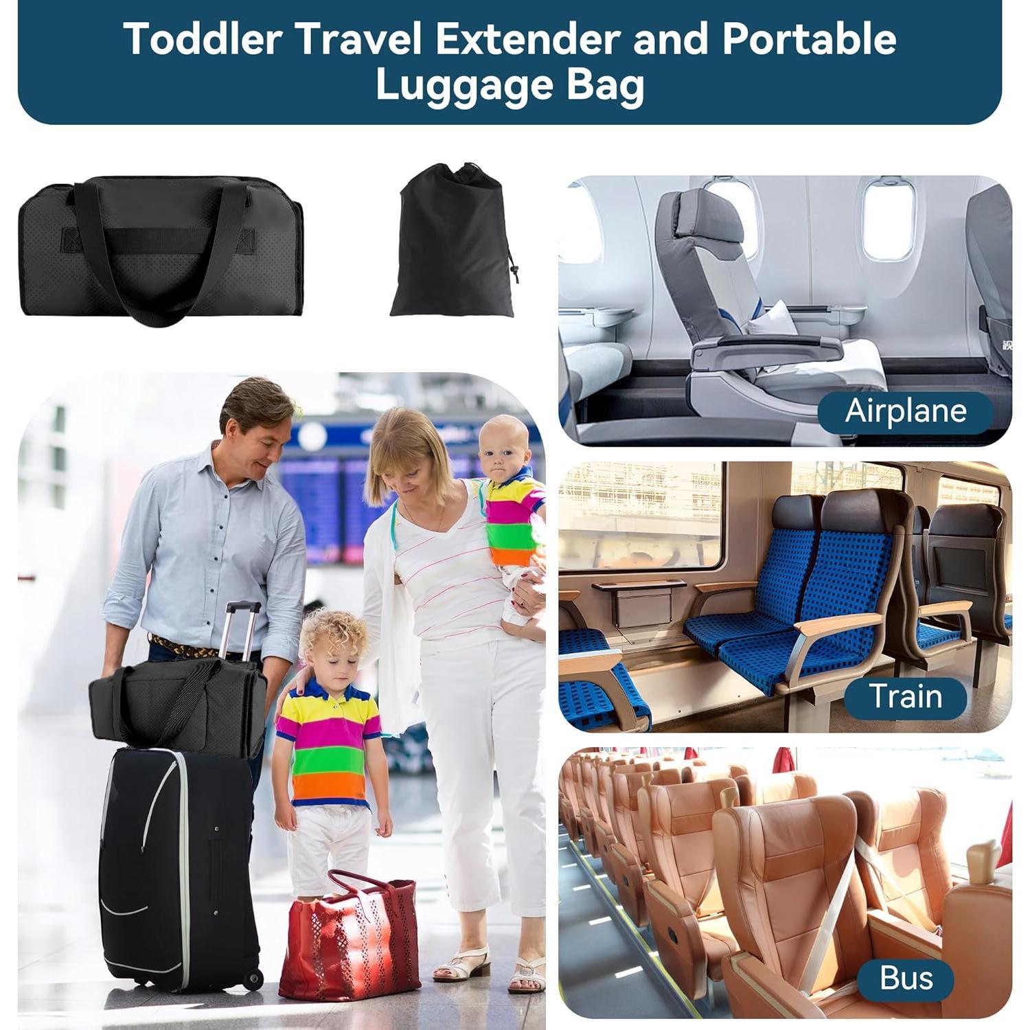 Cama de avión portátil para niños ZYYCD 2 en 1 - Negro