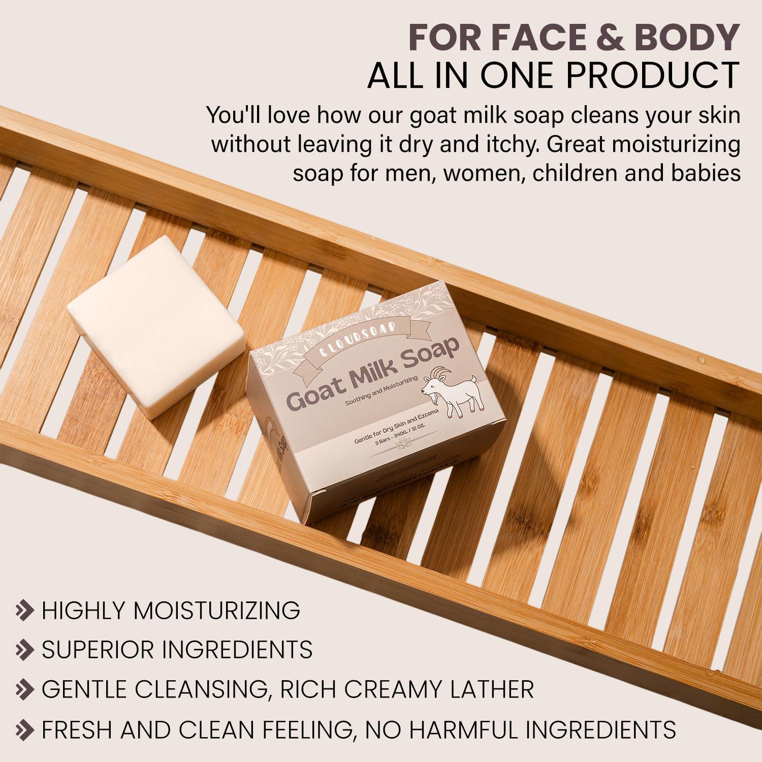 Jabón Natural de Leche de Cabra Cloudsoap - Hidratante 3x113g