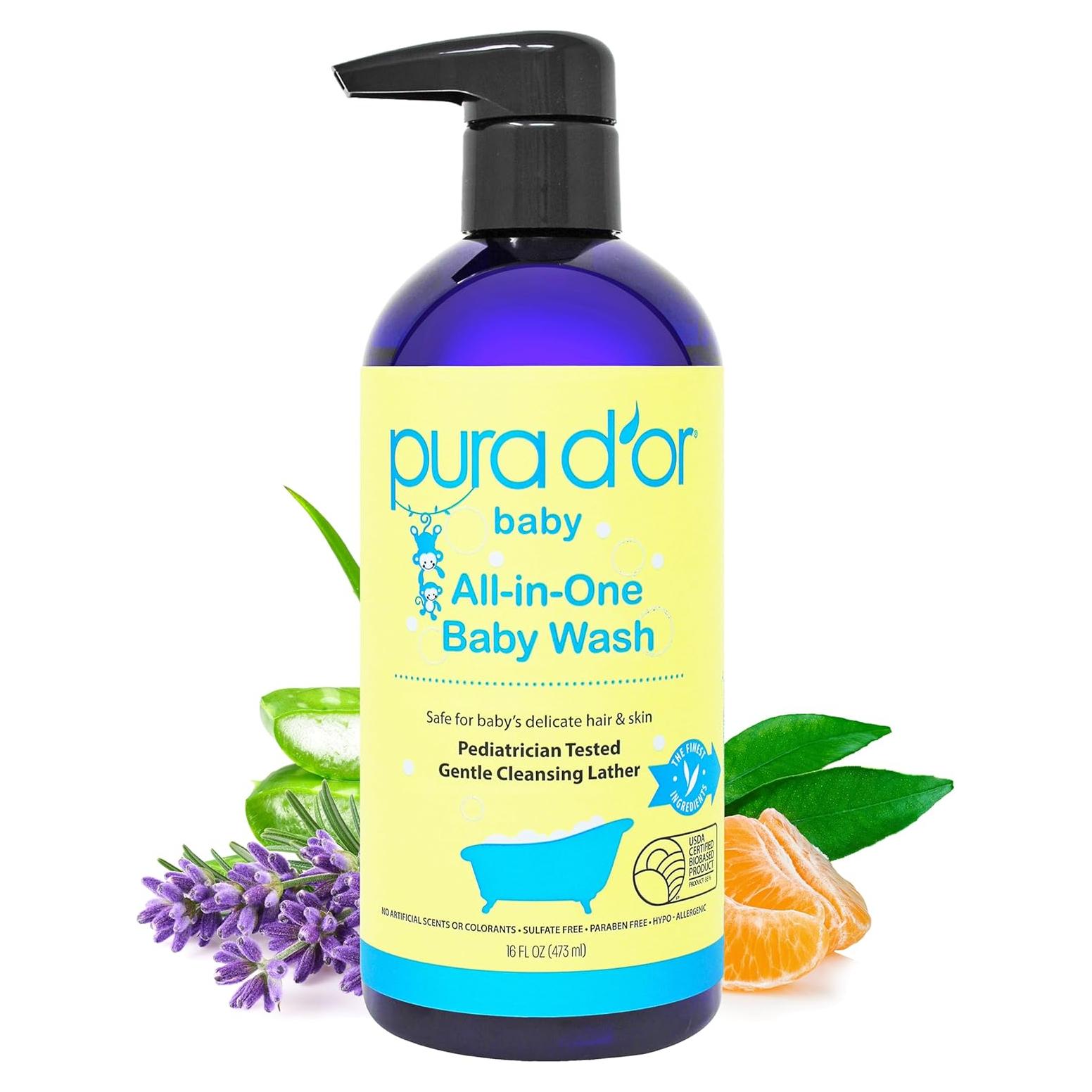 Jabón y Champú para Bebés PURA D'OR 473 ml Sin Lagrimas