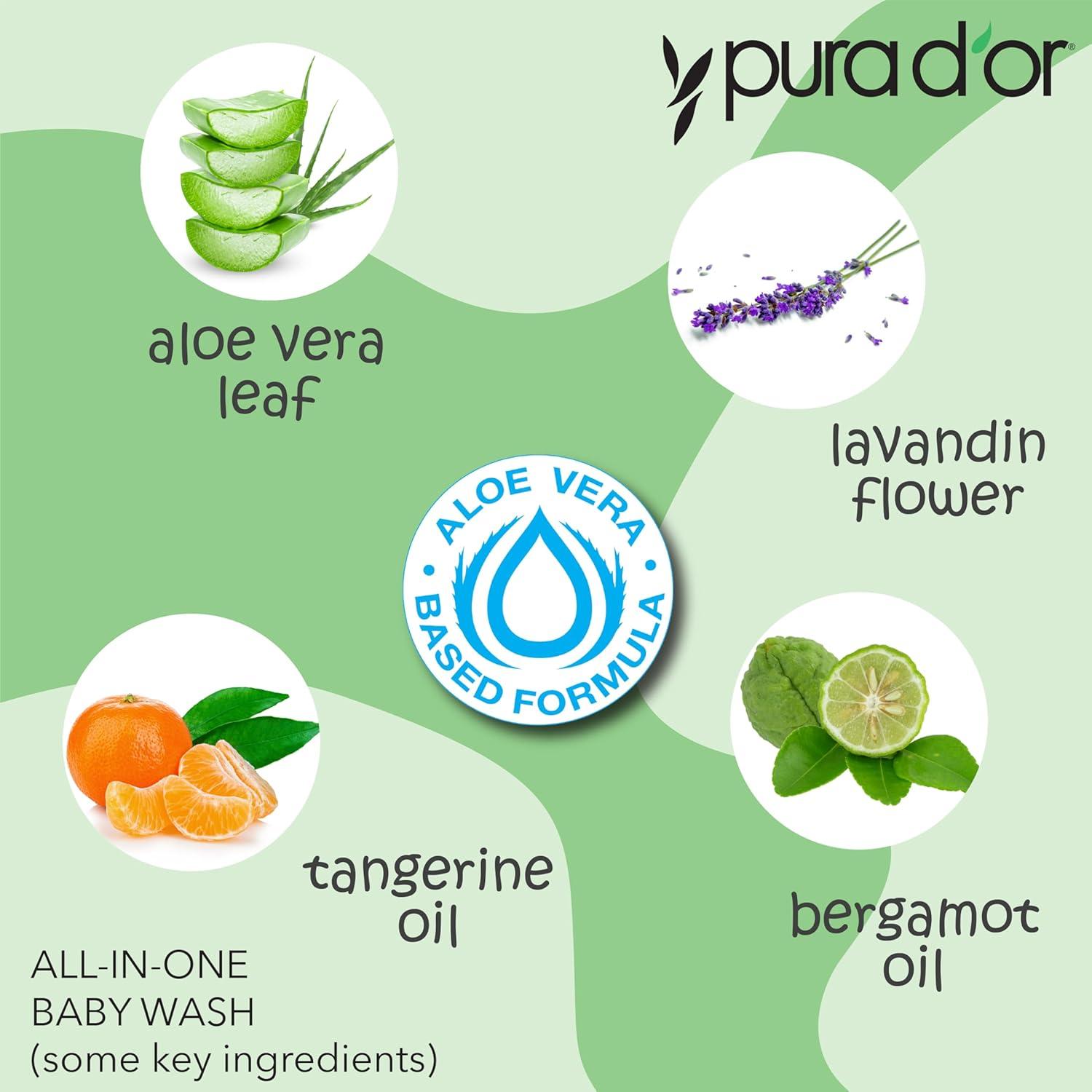 Jabón y Champú para Bebés PURA D'OR 473 ml Sin Lagrimas