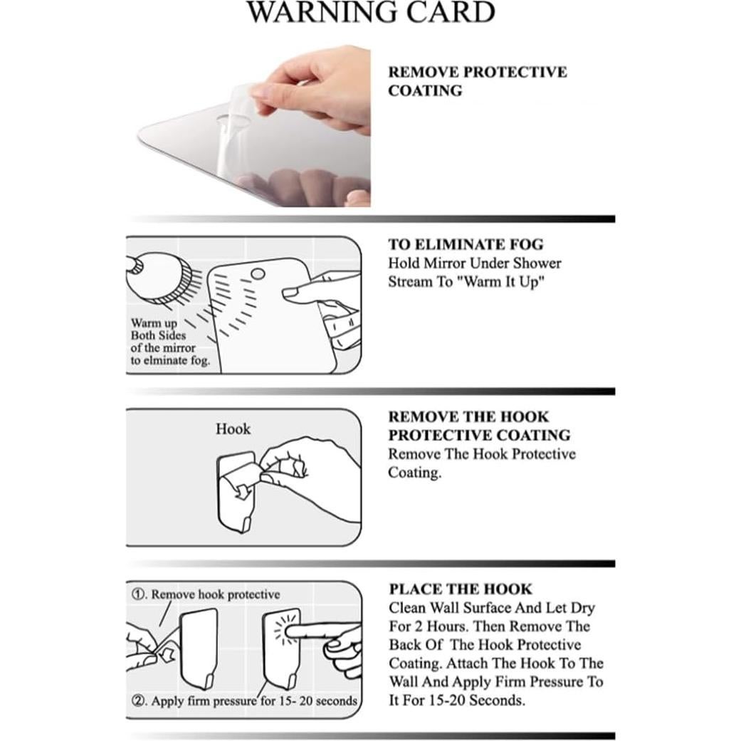 Espejo de Ducha Mpowtech Irrompible 16.99x13 cm Sin Vaho