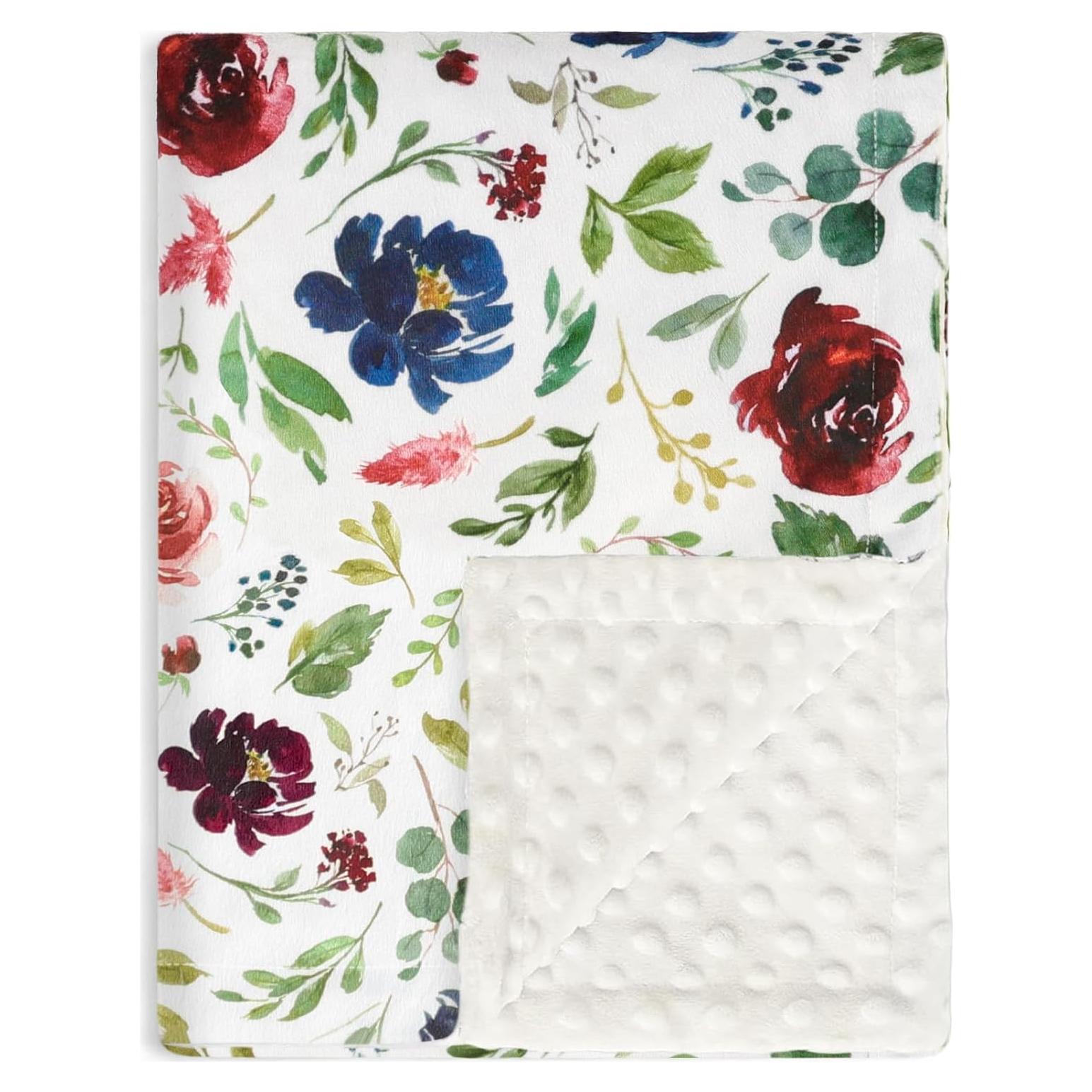 Manta para Bebés HOMRITAR Floral Multicolor 76x102 cm Suave