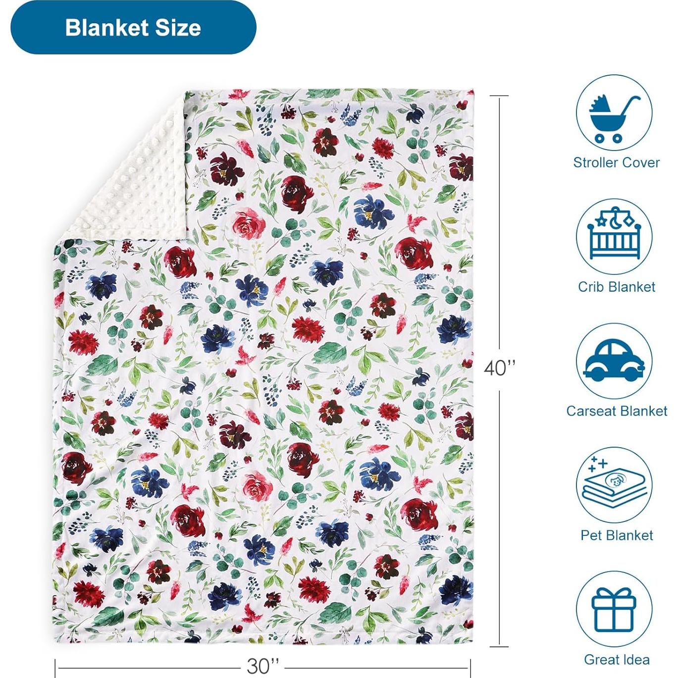 Manta para Bebés HOMRITAR Floral Multicolor 76x102 cm Suave