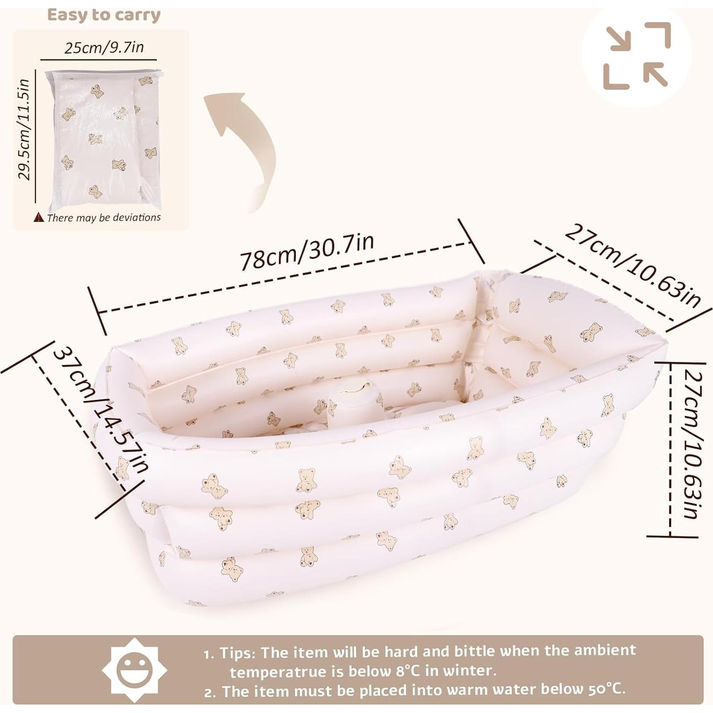 Bañera Inflable Portátil AirSwim para Bebés 77.8x37cm