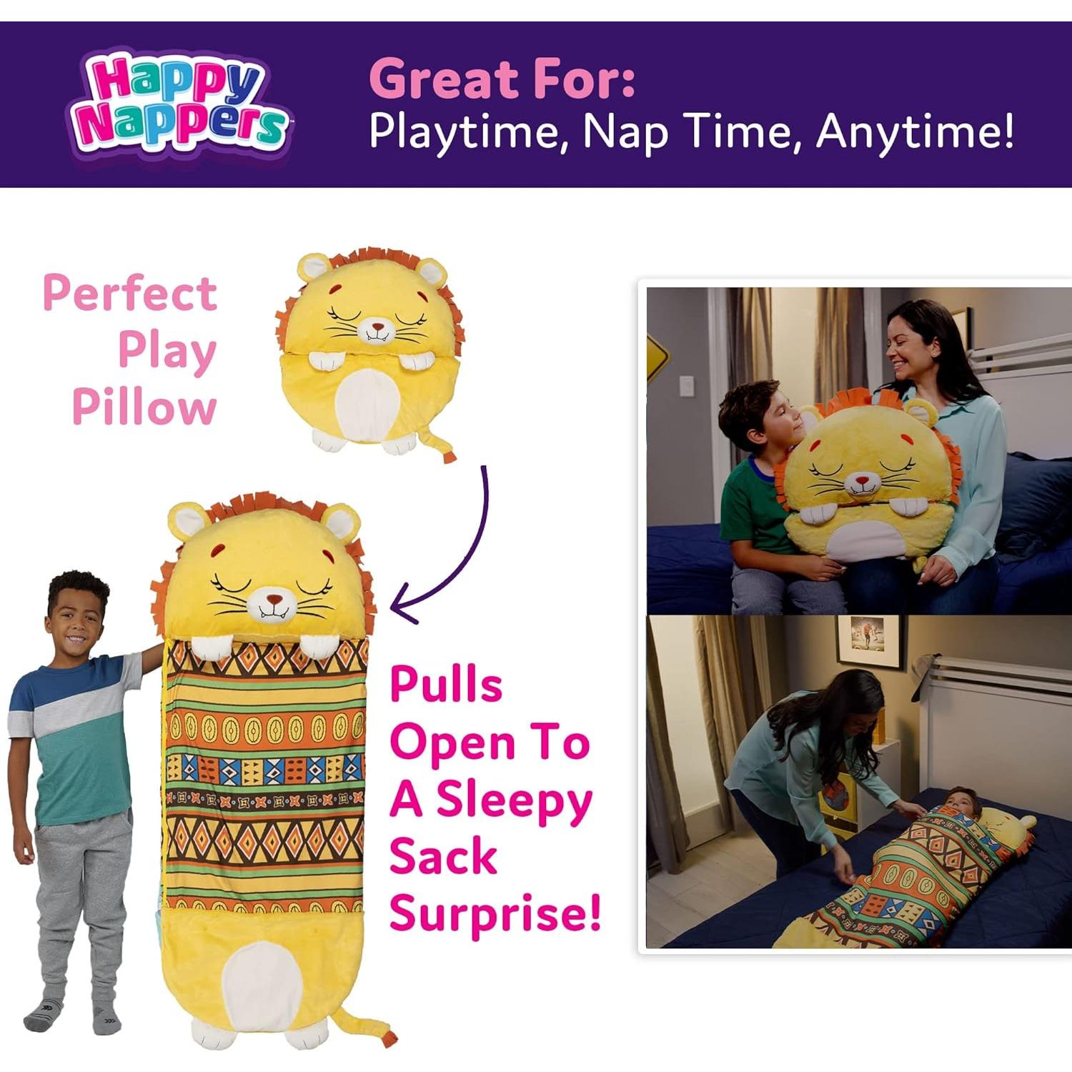 Almohada y Saco de Sueño Happy Nappers León Mediano 137 cm