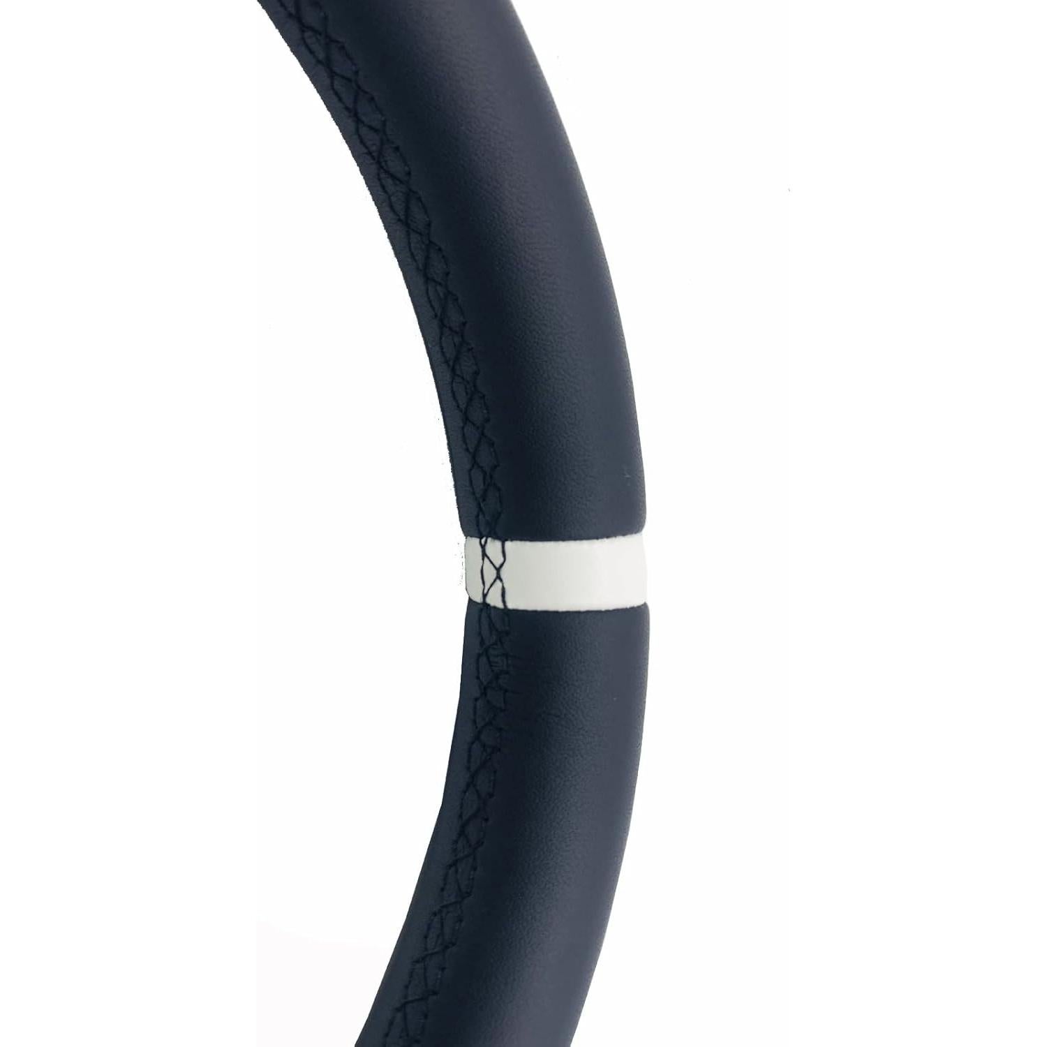 Volante de Carreras YEHICY 330mm Cuero Genuino Blanco