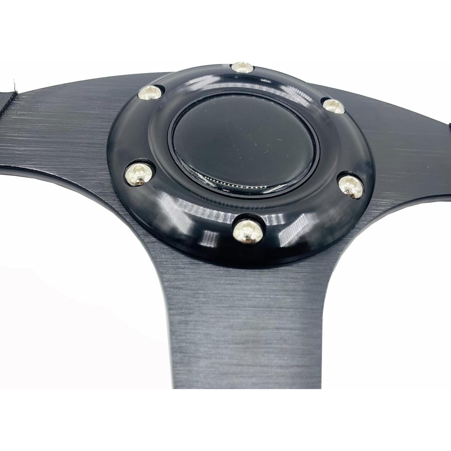 Volante de Carreras YEHICY 330mm Cuero Genuino Blanco