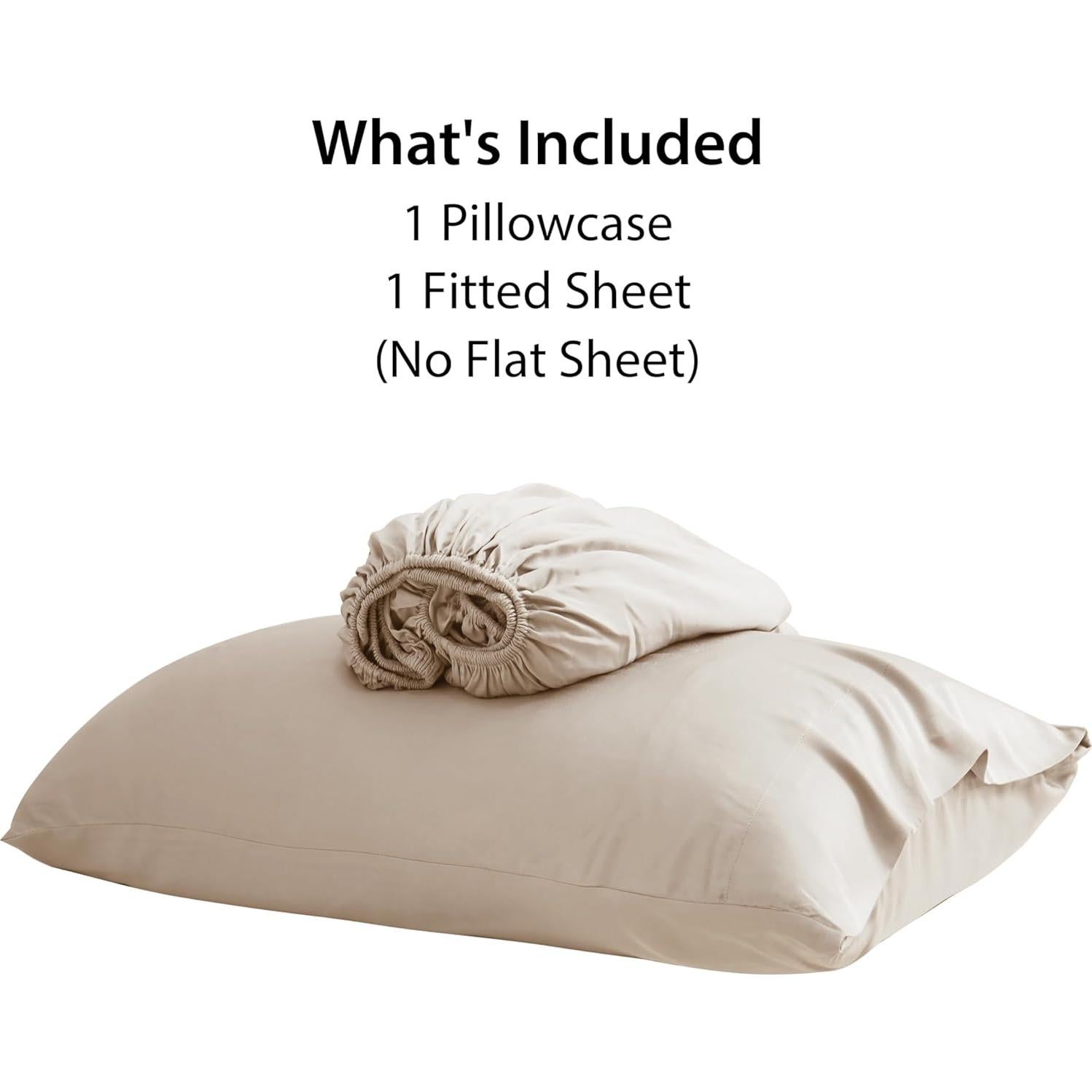 Juego de Sábanas Ajustadas Individual Zaizaihome 2 Piezas Beige