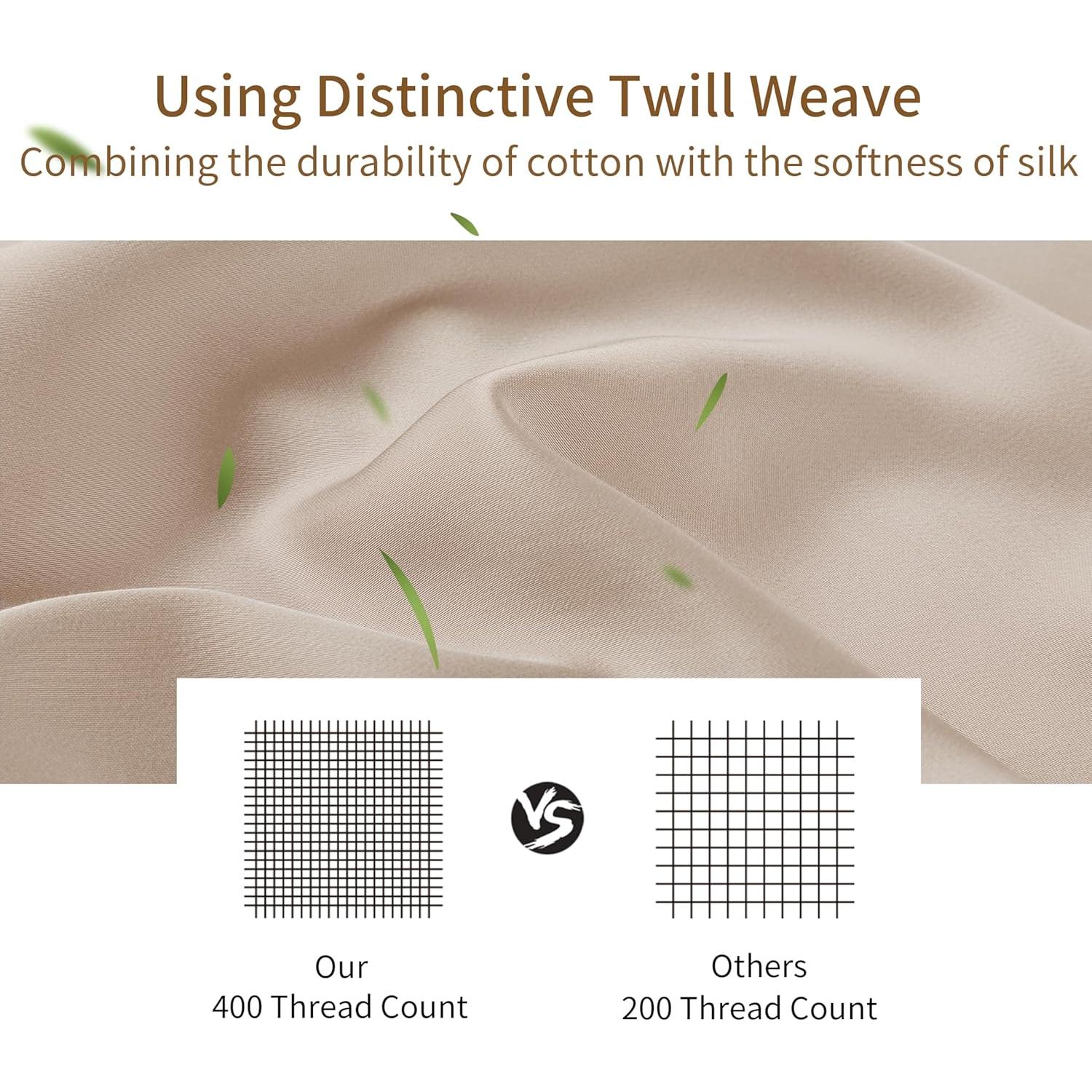 Juego de Sábanas Ajustadas Individual Zaizaihome 2 Piezas Beige