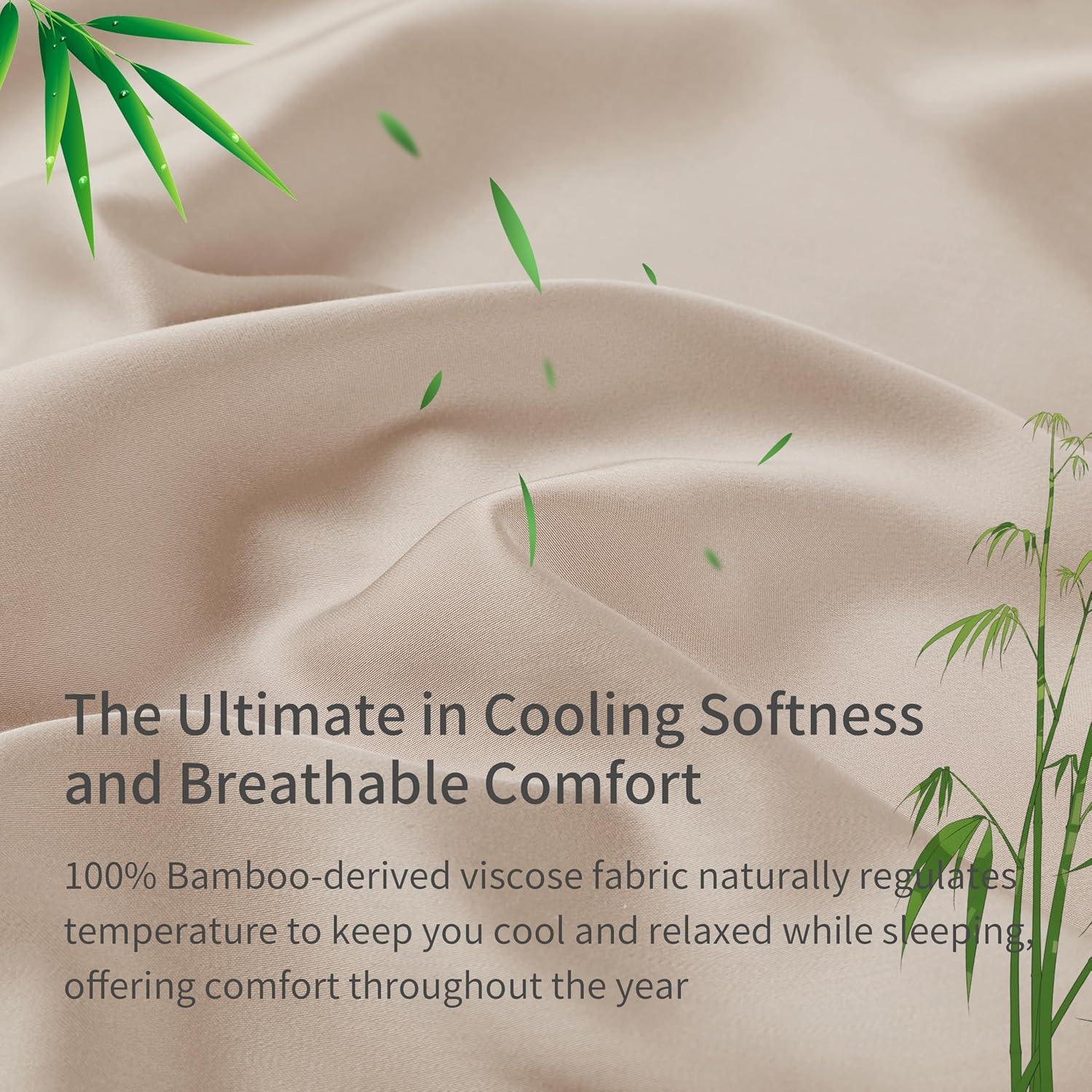 Juego de Sábanas Ajustadas Individual Zaizaihome 2 Piezas Beige