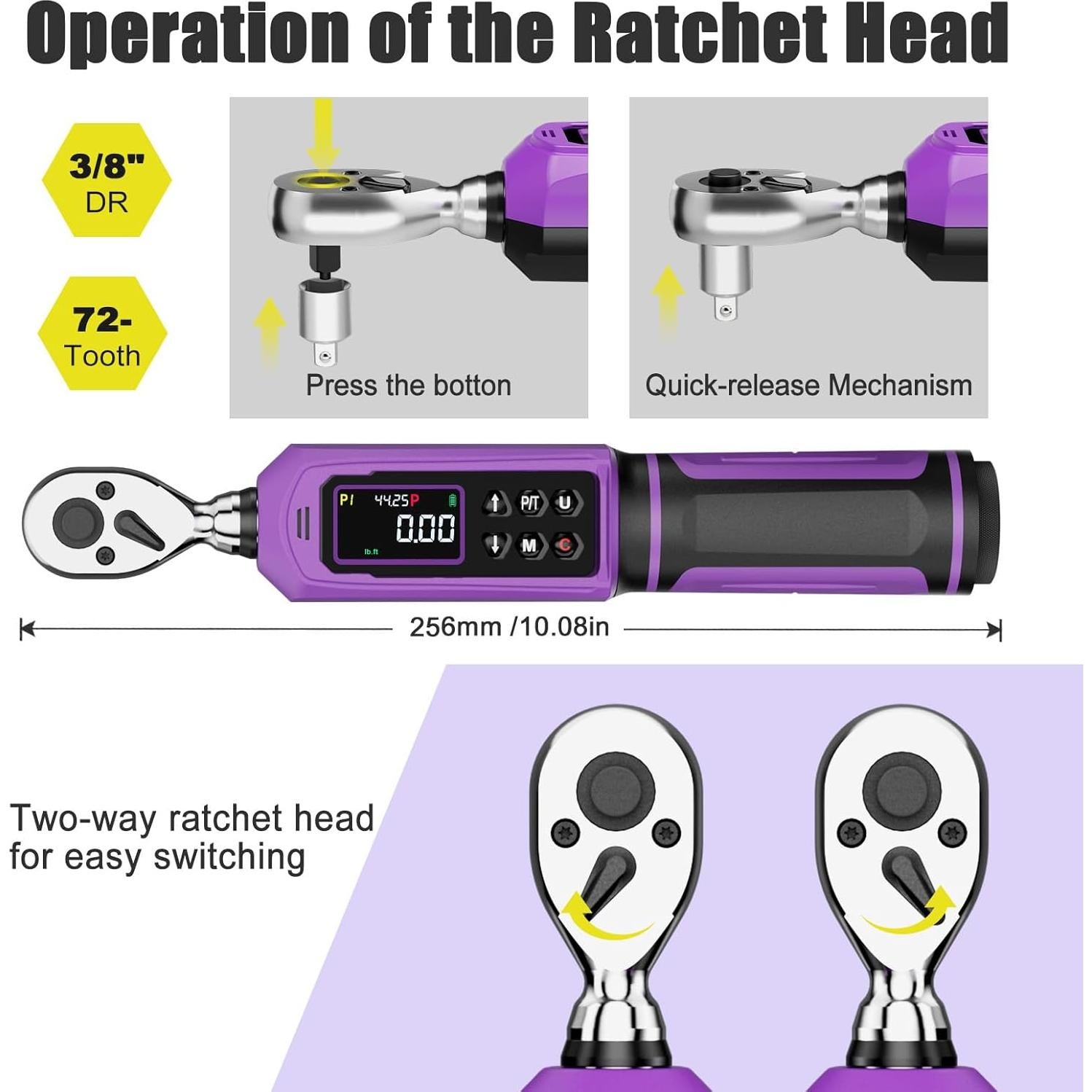 Llave de Torque Digital ANPUDS 3/8" 0.9-60 Nm Precisión ±1%