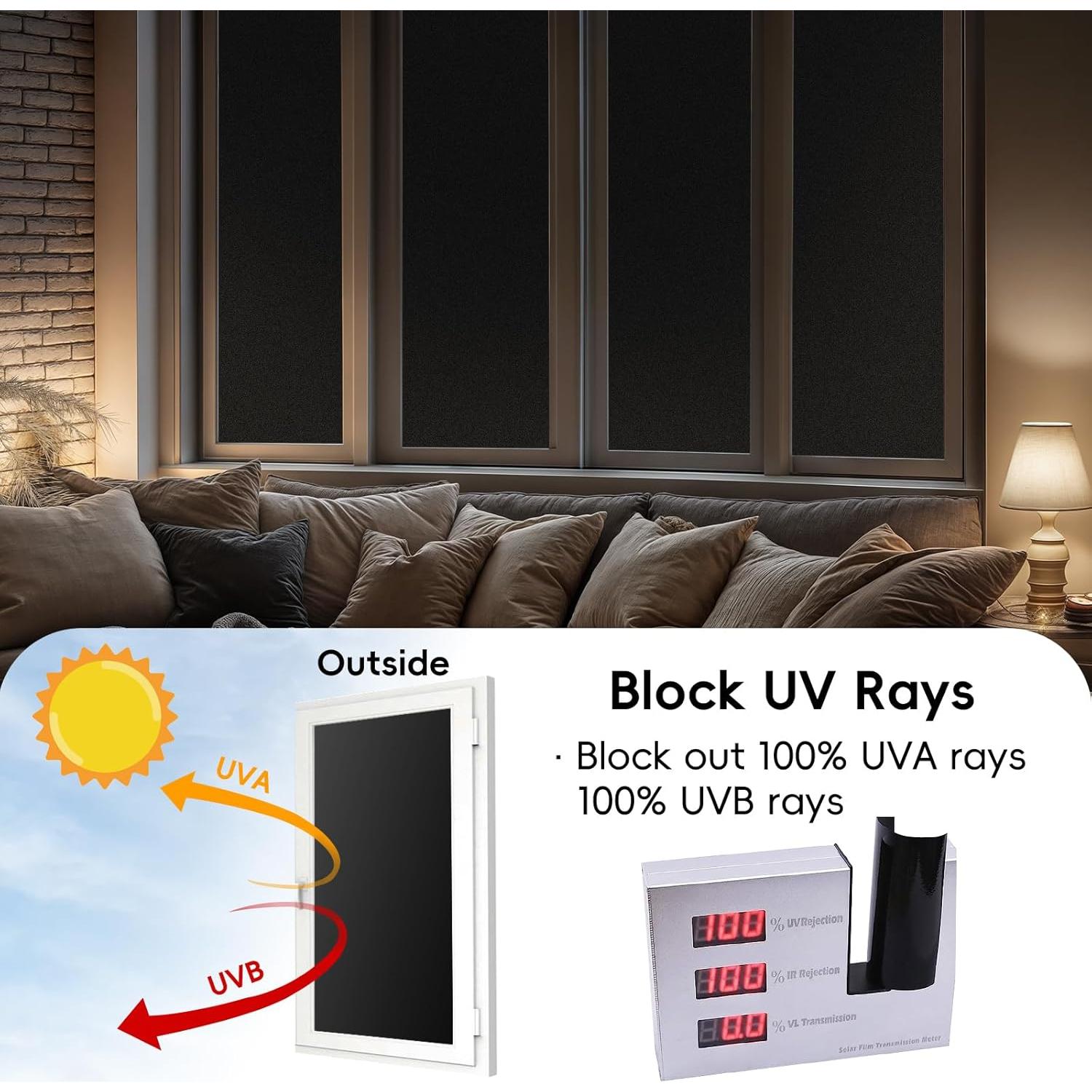 Película de Privacidad Total Blackout Qualsen 30x120cm