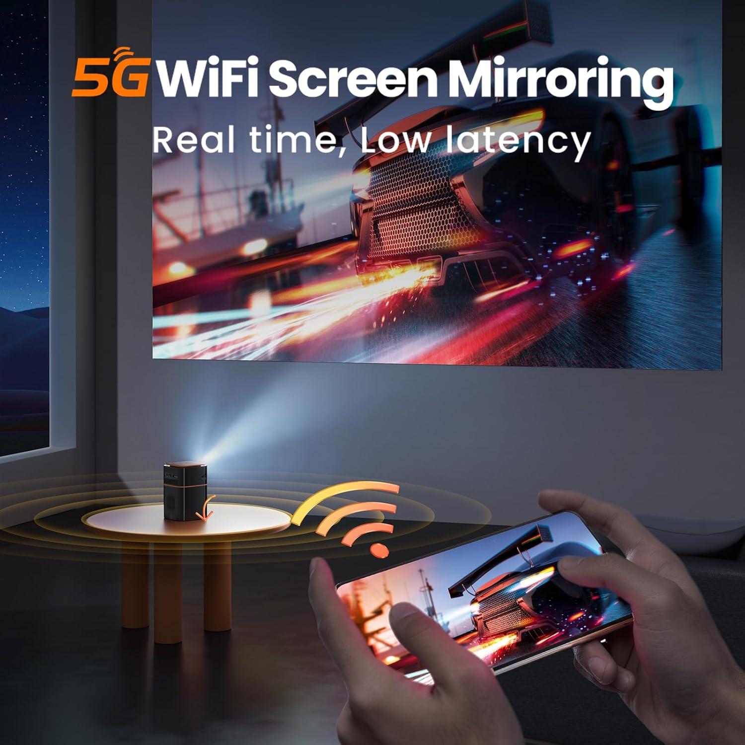 Proyector Mini FATORK DLP 1080P Portátil con WiFi y Batería