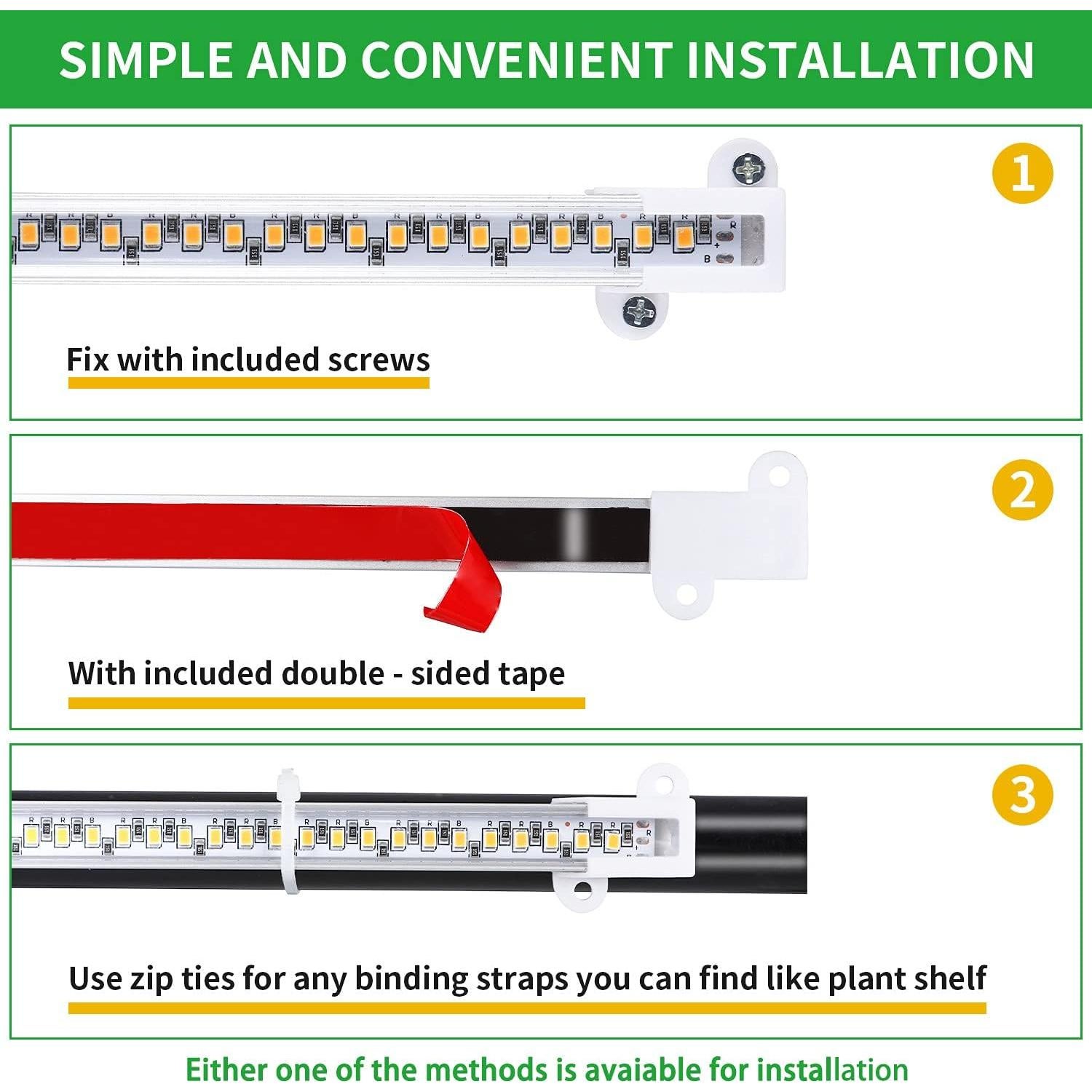 Luces de Crecimiento LED Carzos 33.5cm Espectro Completo 2 Tiras