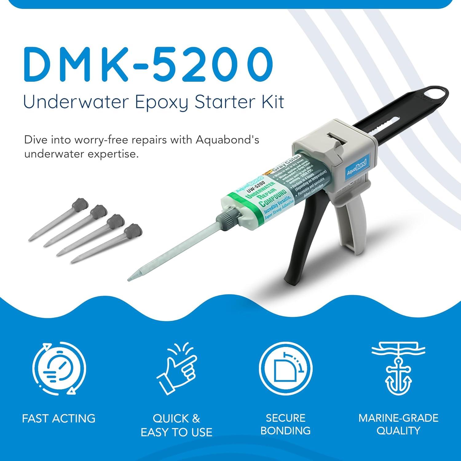 Kit de Reparación Subacuática AQUABOND 50ml - Epoxi Impermeable