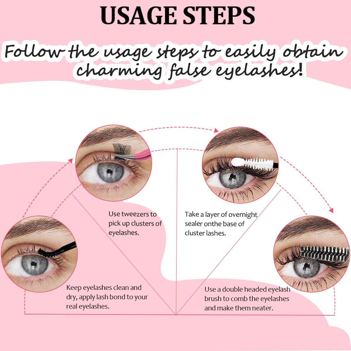 Kit de Adhesivo y Sellador de Pestañas Qiveaory 4 Pcs DIY