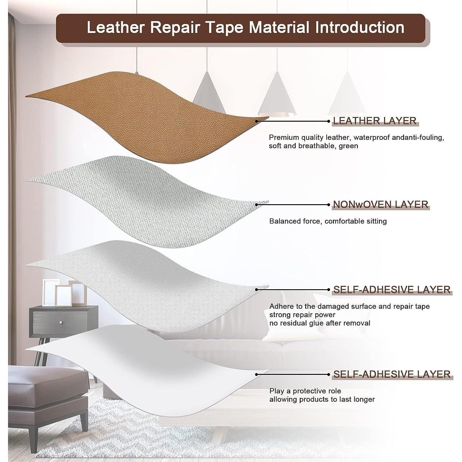 Cinta de Parche de Reparación de Cuero Lucaidian 40x200 cm Burdeos