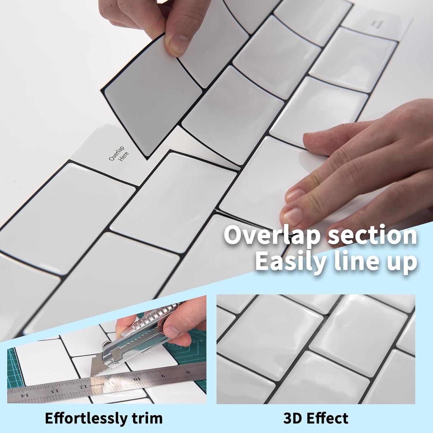 Azulejos Autoadhesivos de Vinilo Art3d 20 Piezas 30.48x15.24 cm