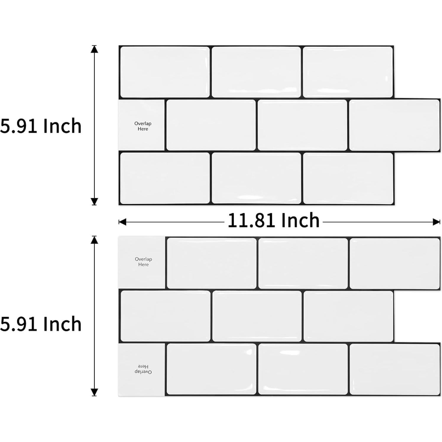 Azulejos Autoadhesivos de Vinilo Art3d 20 Piezas 30.48x15.24 cm