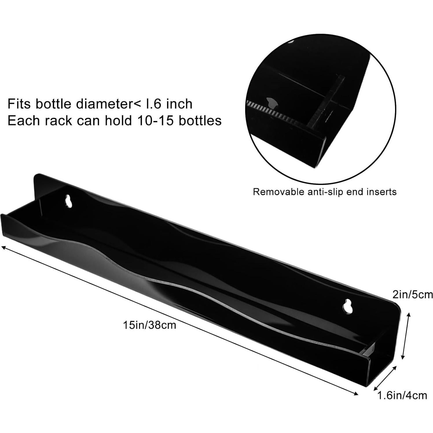 Estante de Pared SOVQUEST para Esmalte de Uñas Negro 6 Paquetes