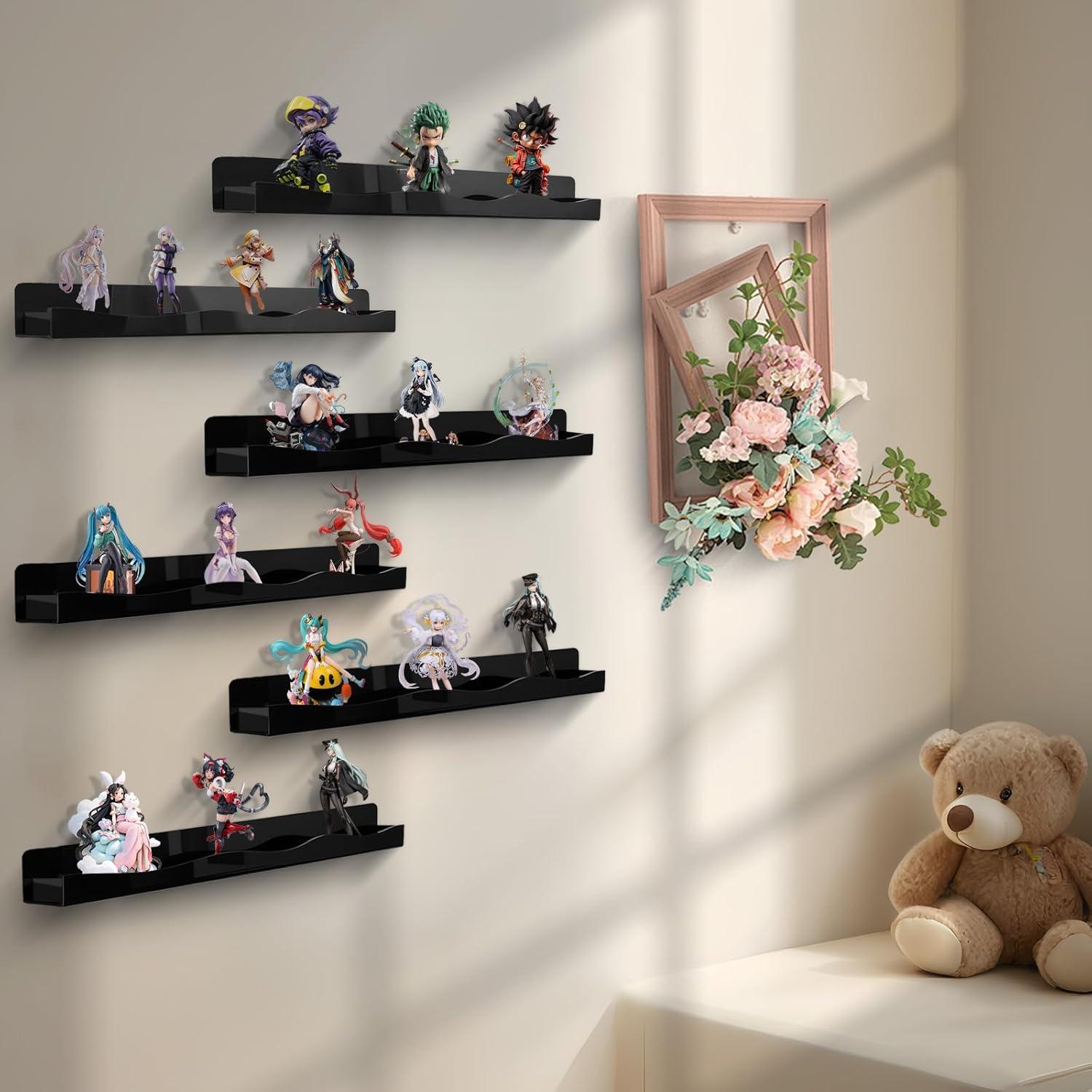 Estante de Pared SOVQUEST para Esmalte de Uñas Negro 6 Paquetes