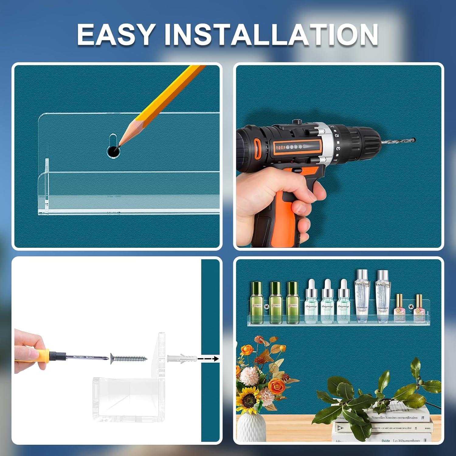 Estante de Pared SOVQUEST para Esmalte de Uñas Negro 6 Paquetes