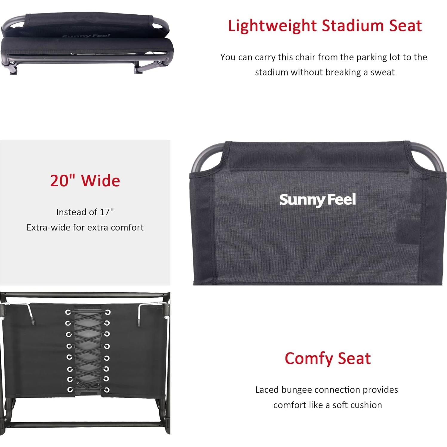 Asiento de Estadio Plegable SUNNYFEEL AC5776E Negro