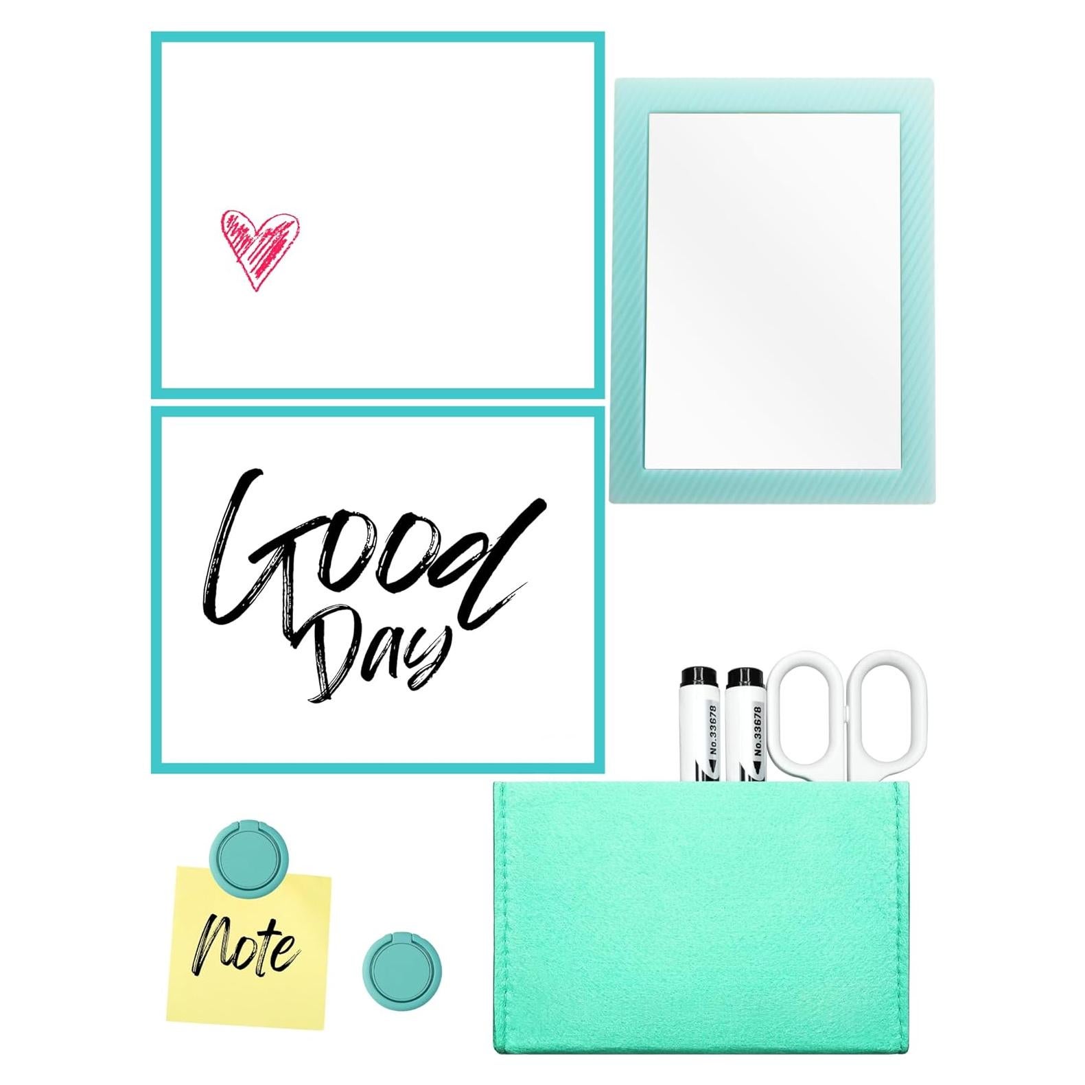 Kit Espejo Magnético para Casillero Mymazn 5 Piezas Azul