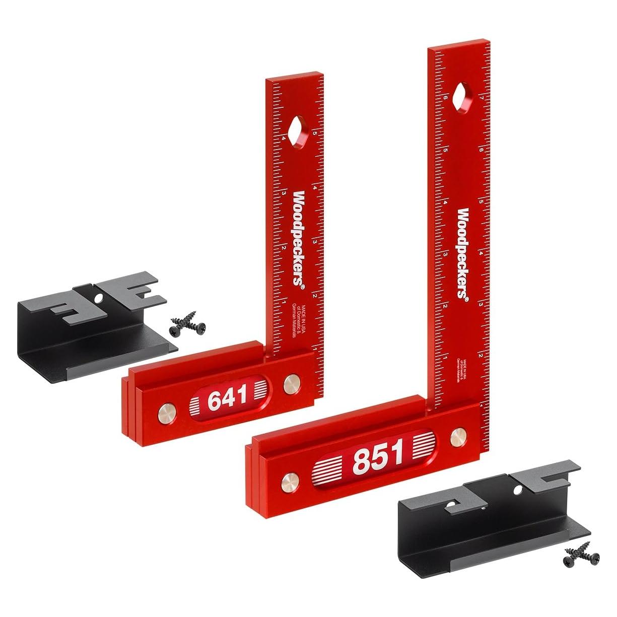 Juego de Escuadras de Carpintería Woodpeckers 15 y 20 cm Aluminio