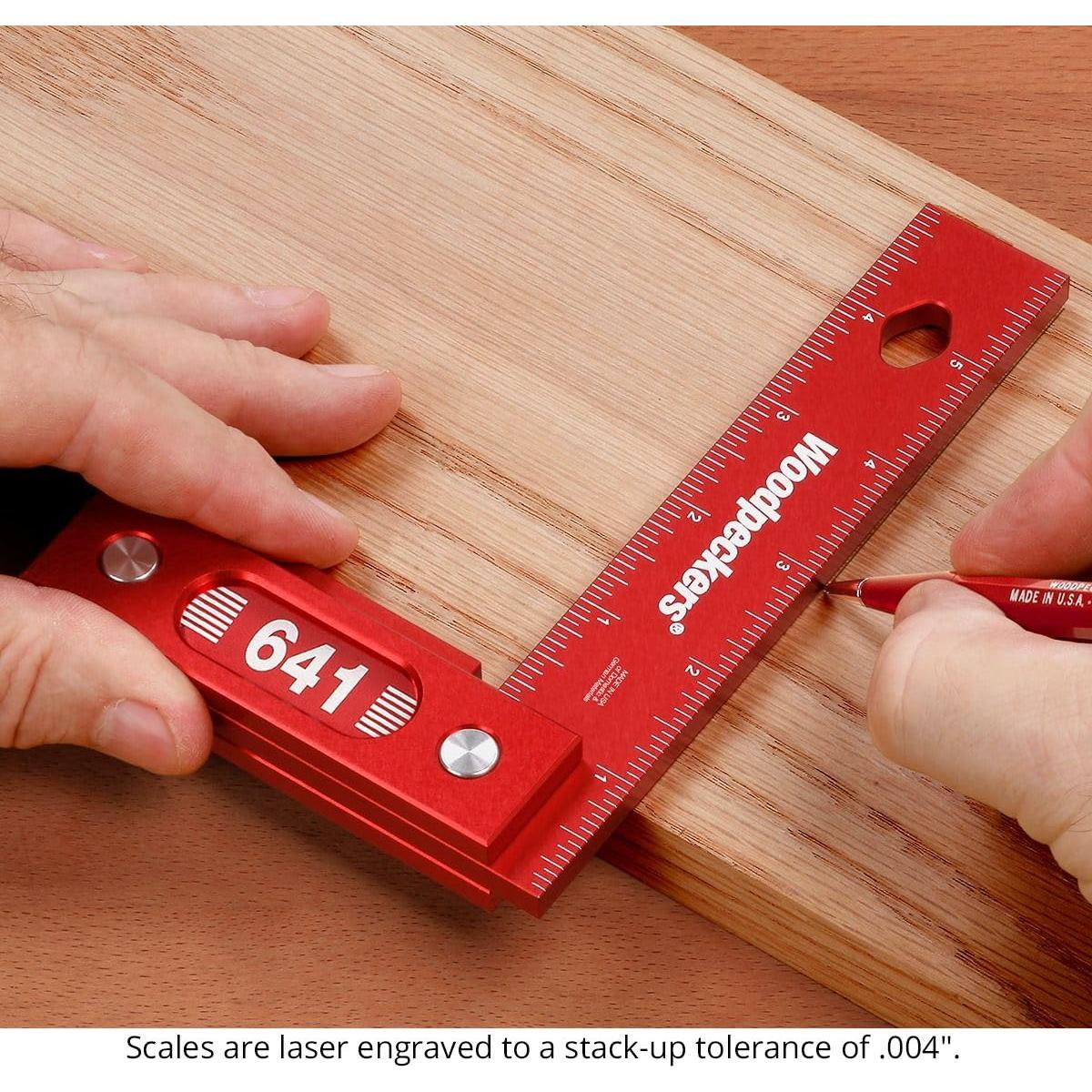 Juego de Escuadras de Carpintería Woodpeckers 15 y 20 cm Aluminio