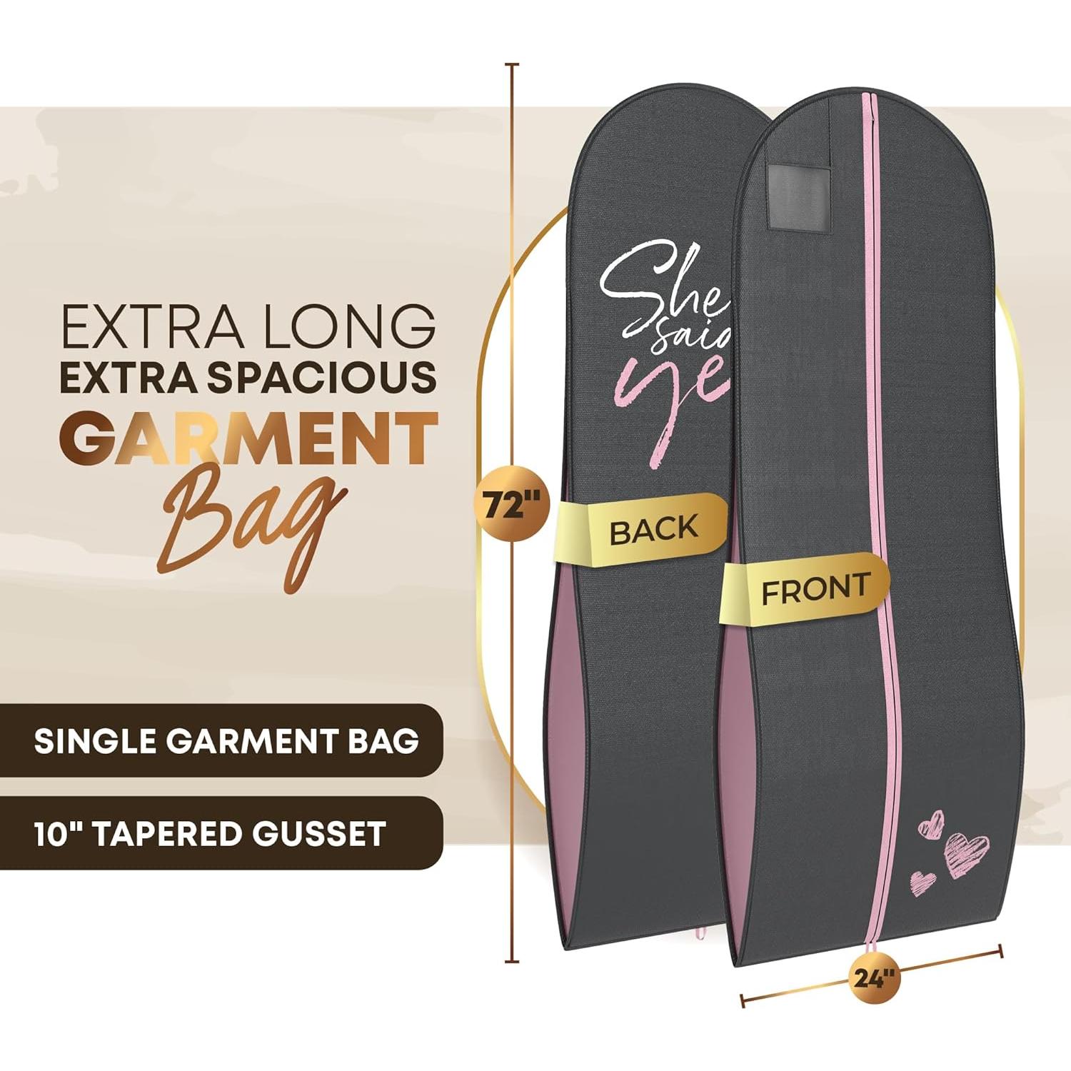 Bolsa de Vestido Tapered 183cm Rosa Tus Bolsas para Novia