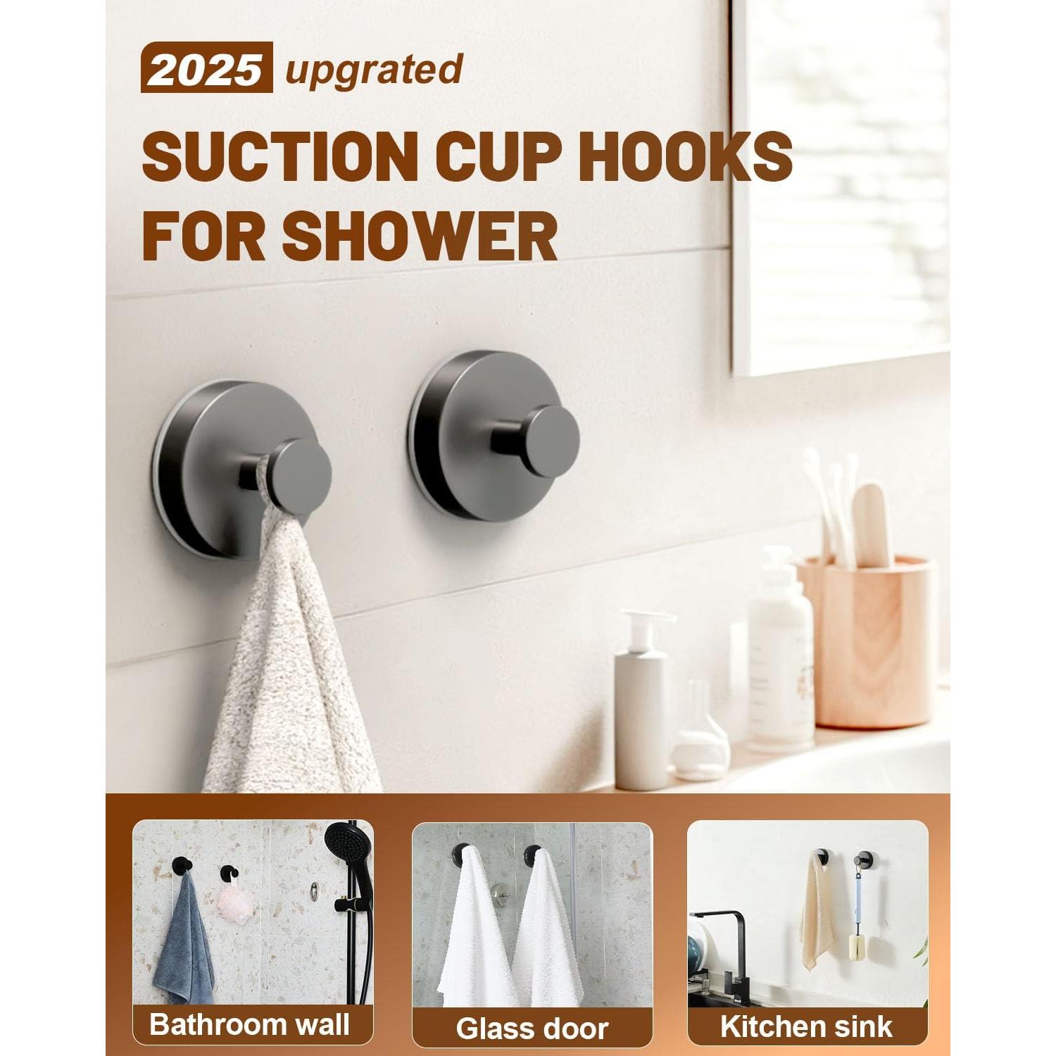 Ganchos de Ventosa Hoiuter 2025 para Ducha y Cocina - 3 Pcs