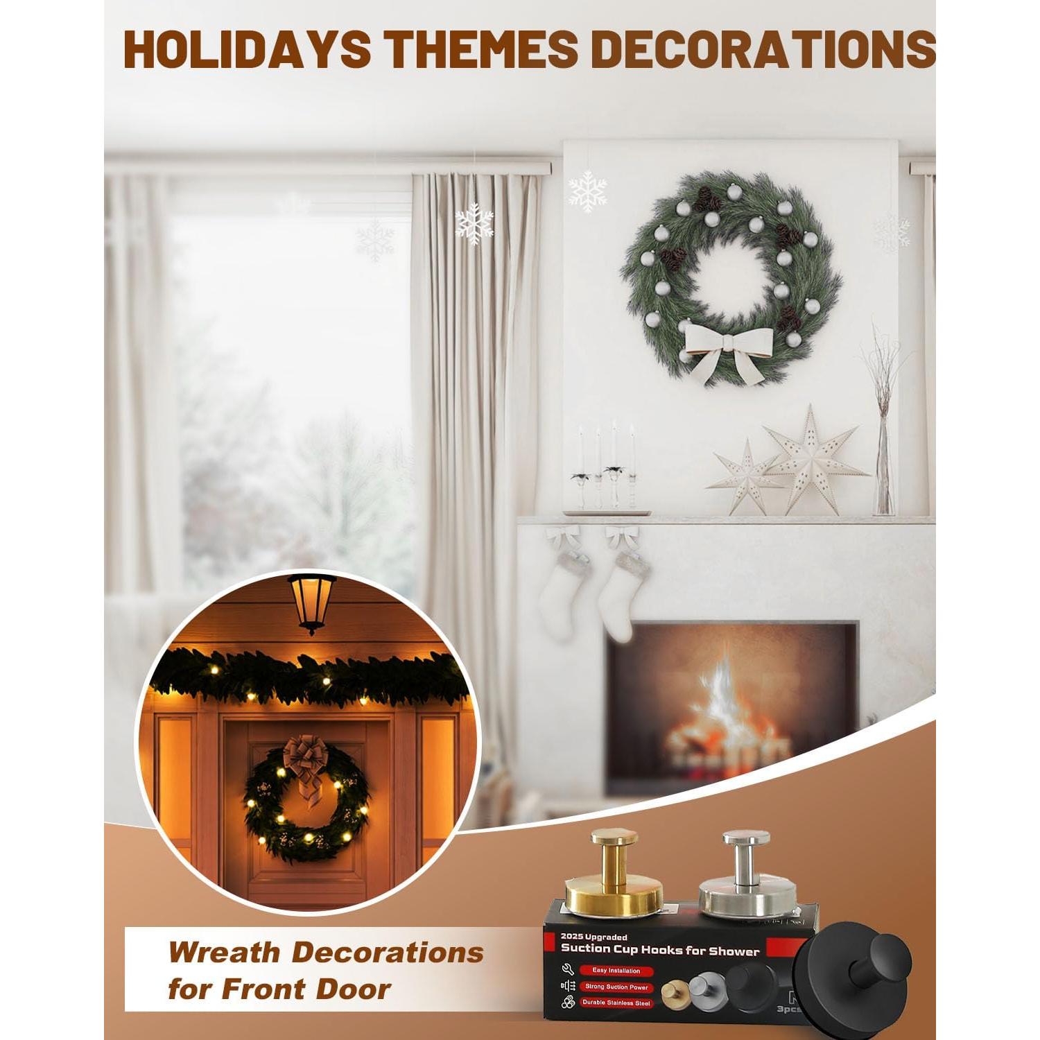 Ganchos de Ventosa Hoiuter 2025 para Ducha y Cocina - 3 Pcs