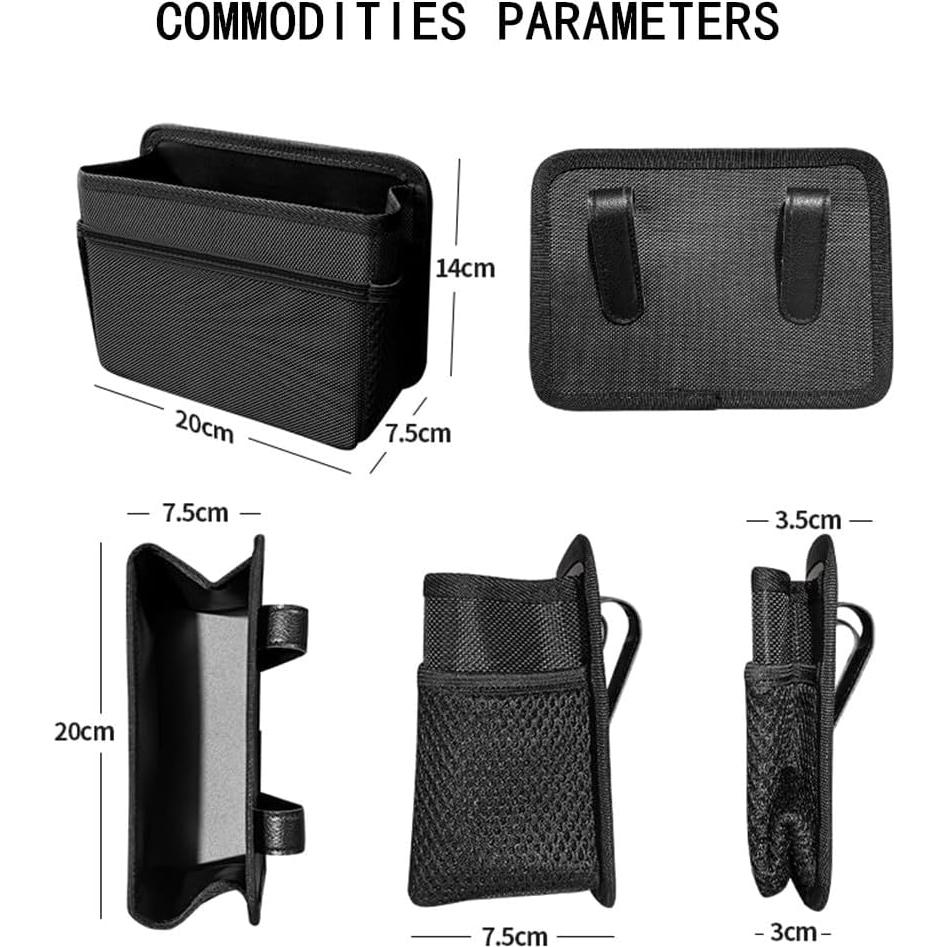 Basurero de coche AOWIS beige plegable con bolsa y bolsillos