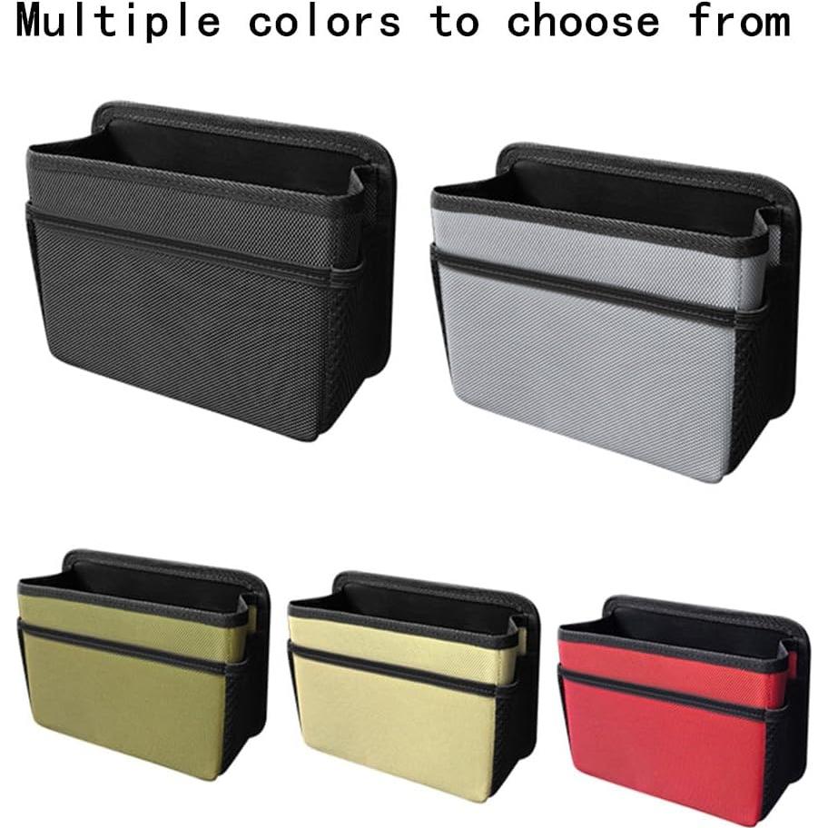 Basurero de coche AOWIS beige plegable con bolsa y bolsillos