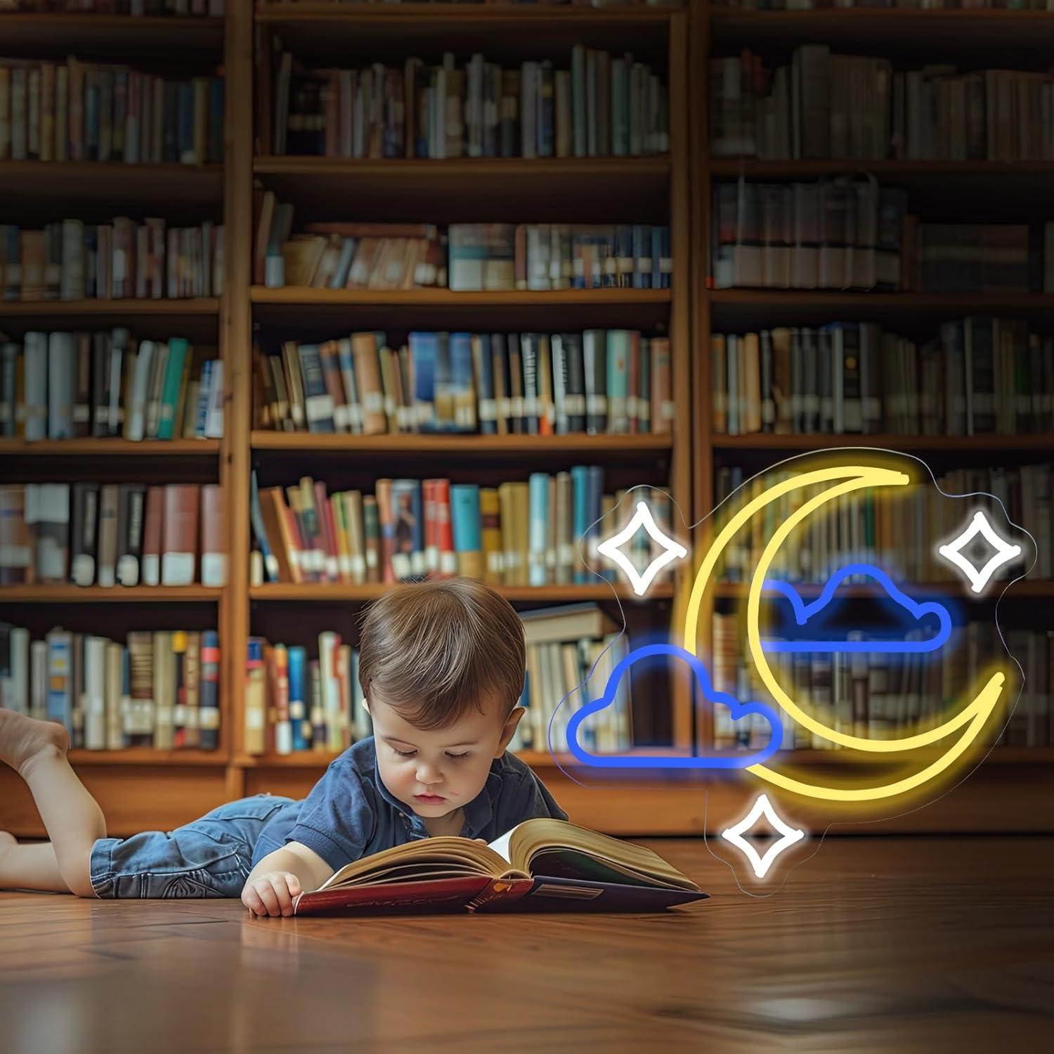 Luz de Neón LED Nube Estrella Luna DMDMBSR 35.56x33.02 cm