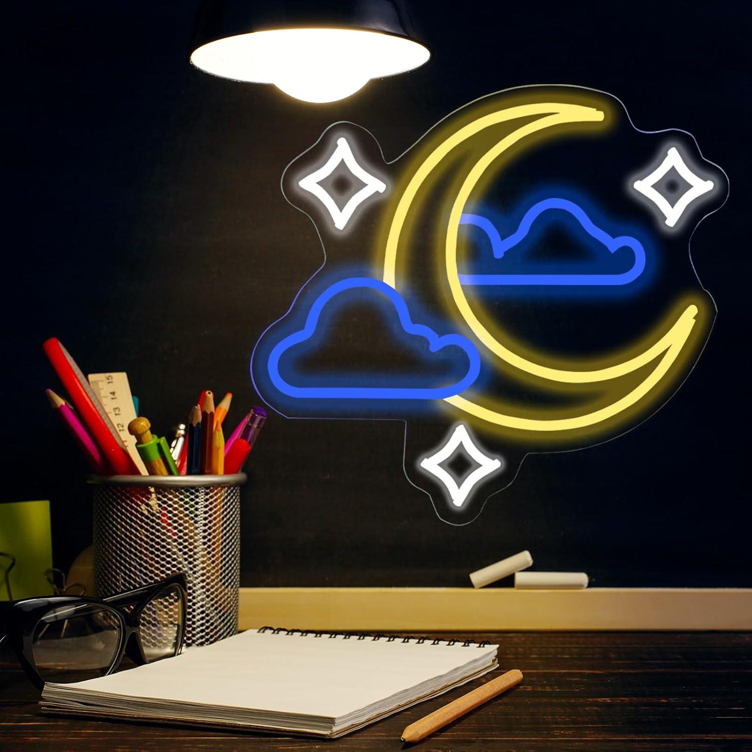 Luz de Neón LED Nube Estrella Luna DMDMBSR 35.56x33.02 cm