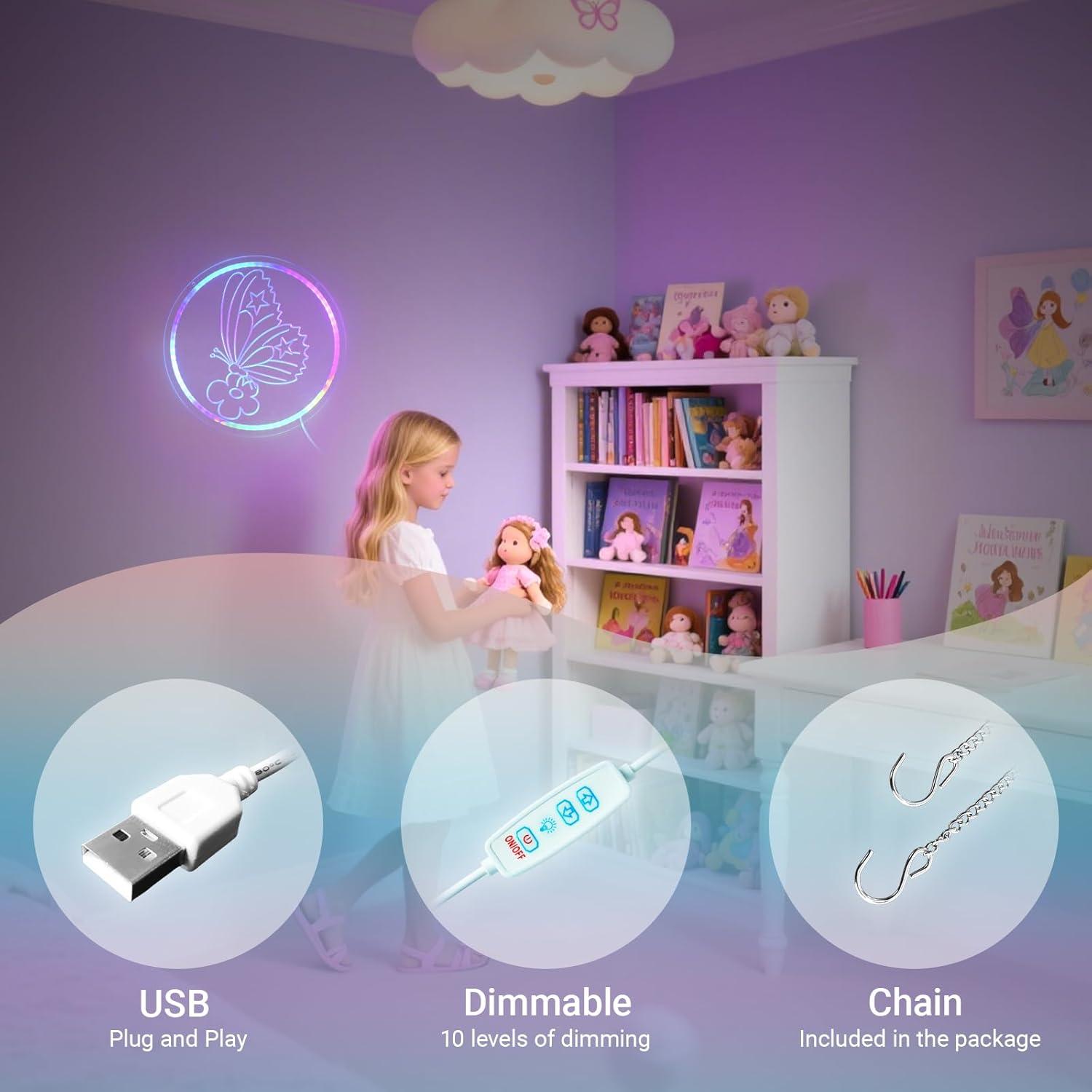 Luz LED Decorativa Mariposa NAIYISI 33 cm USB Multicolor