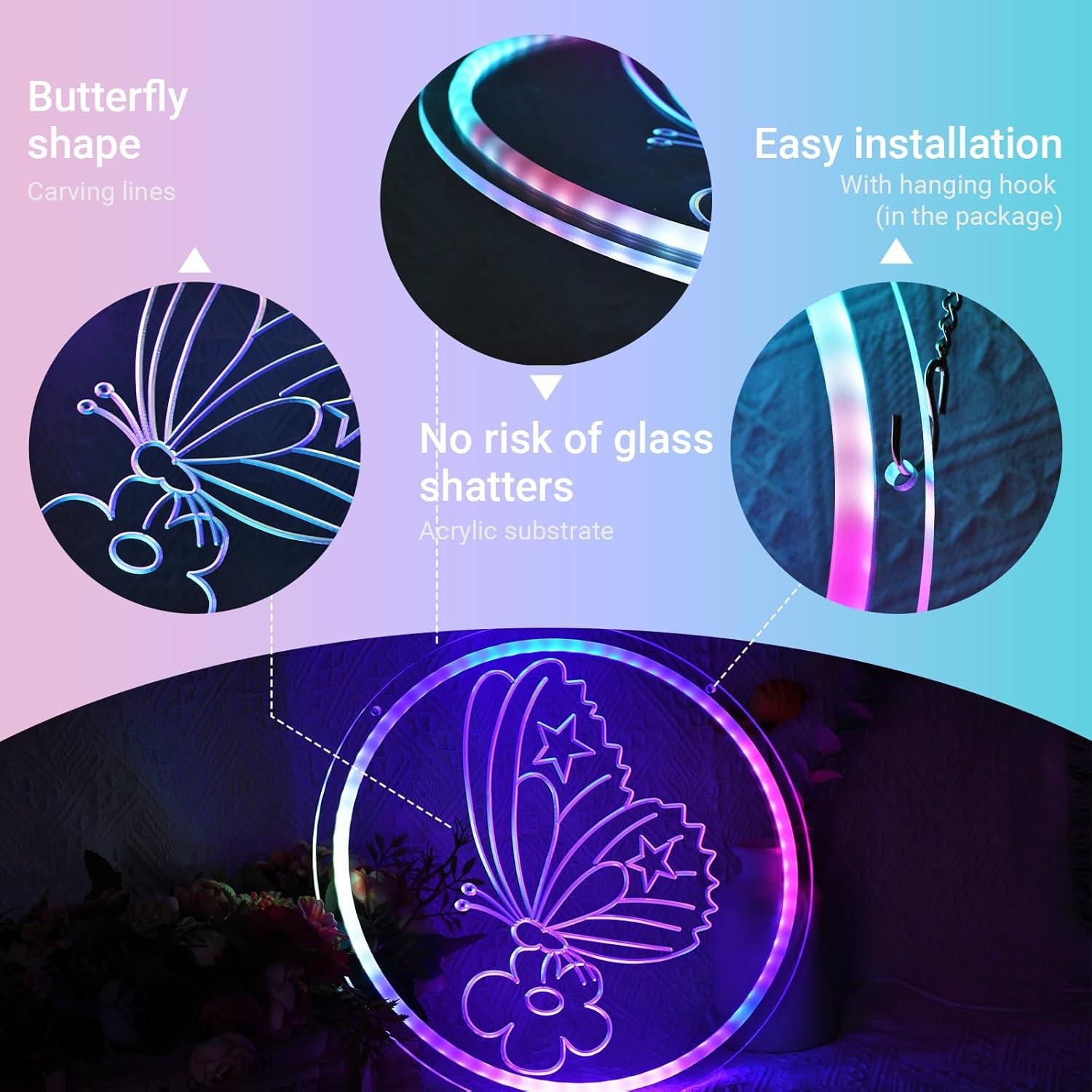 Luz LED Decorativa Mariposa NAIYISI 33 cm USB Multicolor