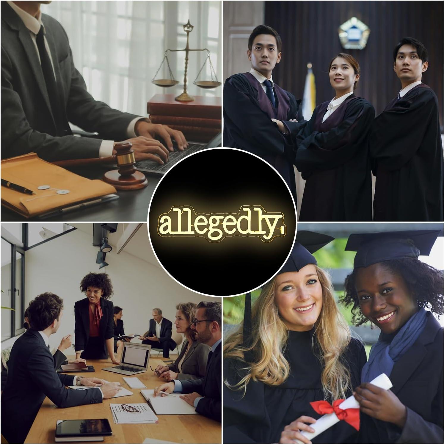 Cartel de Neón LED Jeanchrl para Estudiantes de Derecho 43.8x19.3cm