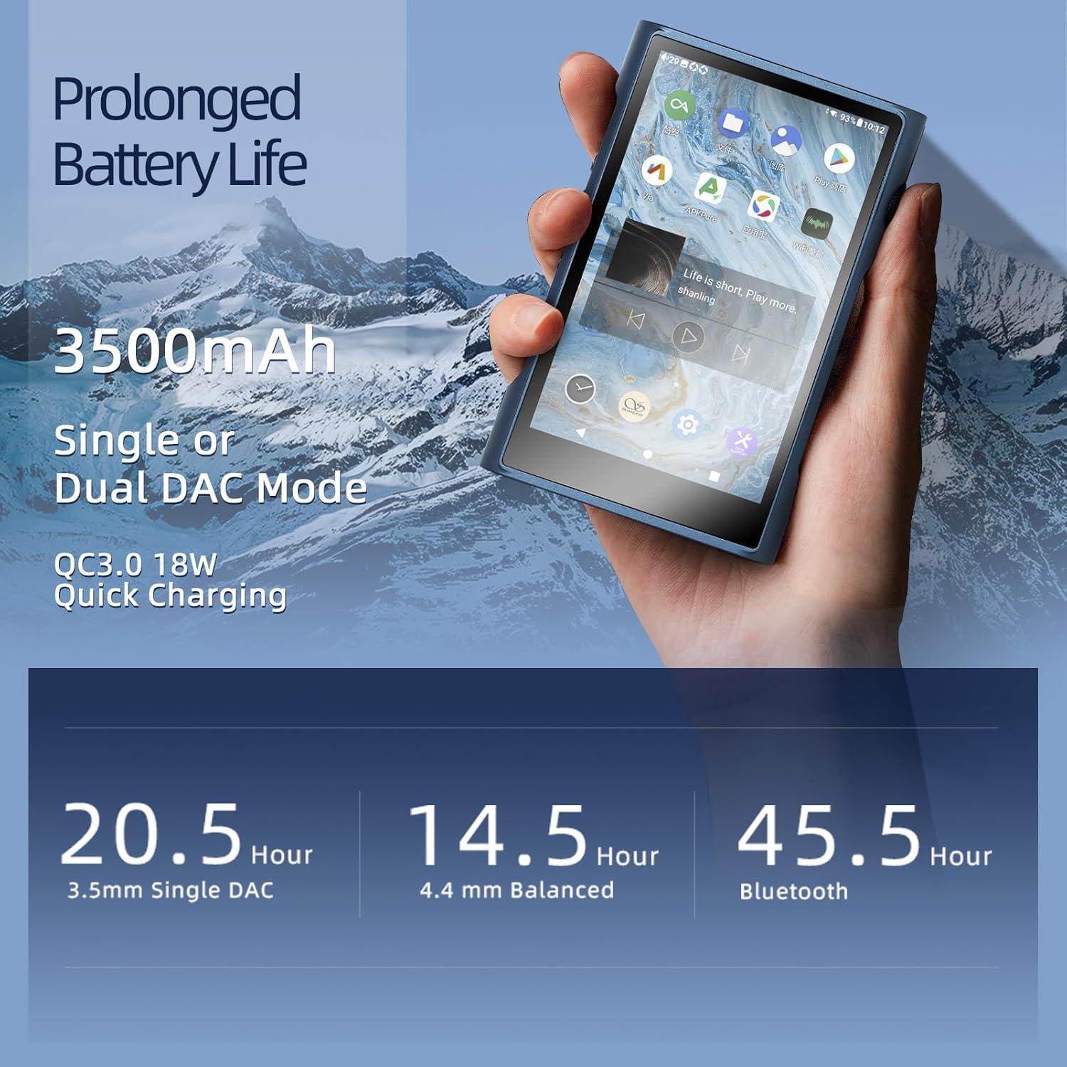 Reproductor MP3 SHANLING M3U Bluetooth WiFi Hi-Res 4.2" Azul