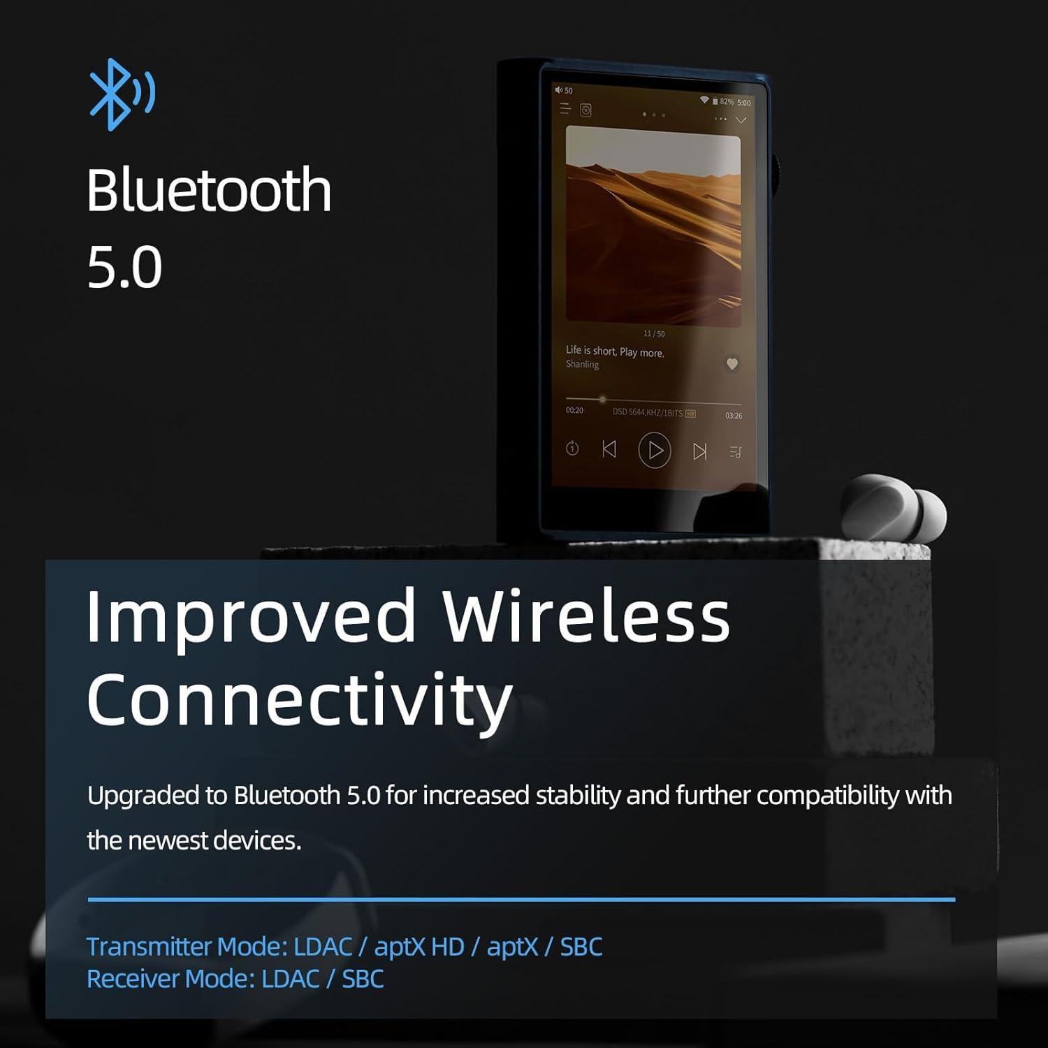 Reproductor MP3 SHANLING M3U Bluetooth WiFi Hi-Res 4.2" Azul