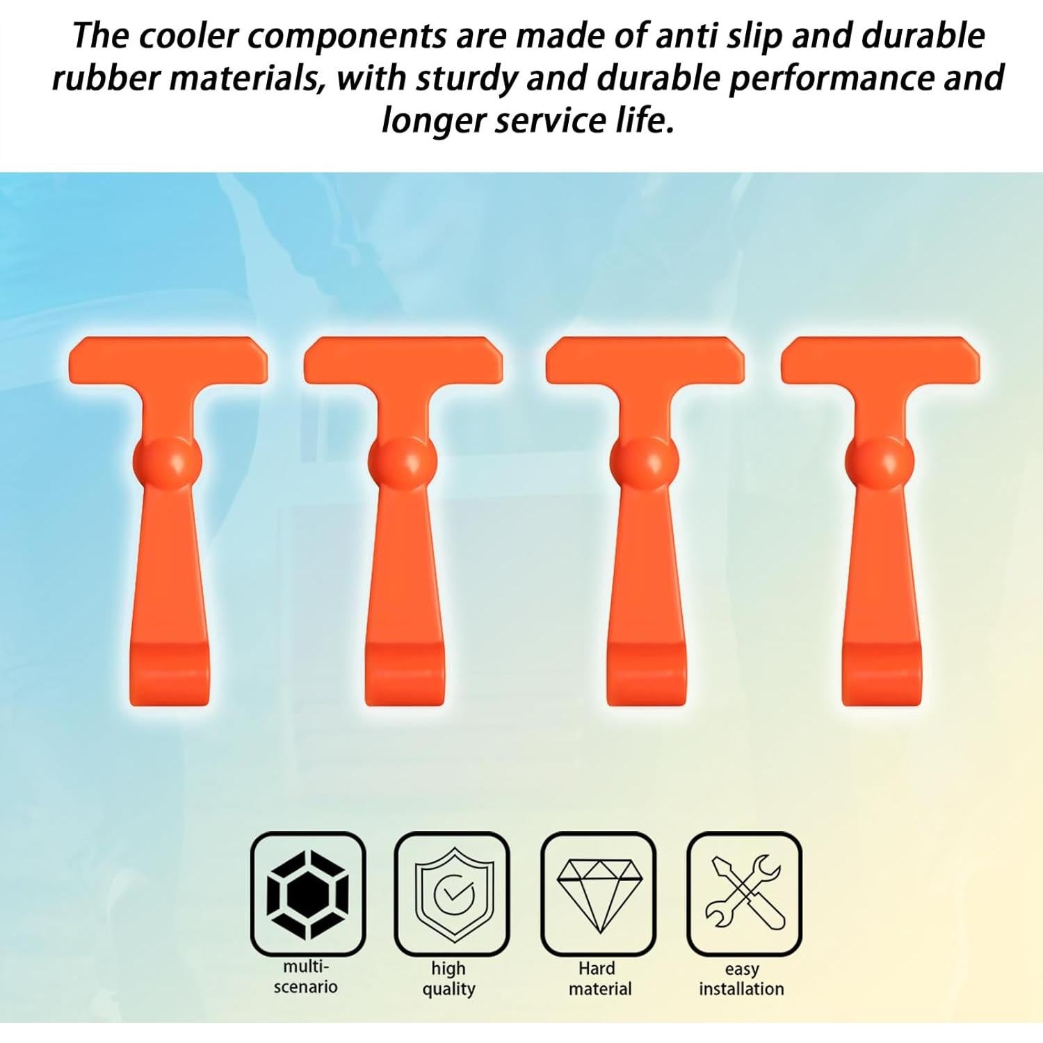 4 Pestillos de Refrigerador Ciuouient Alta Resistencia Naranja
