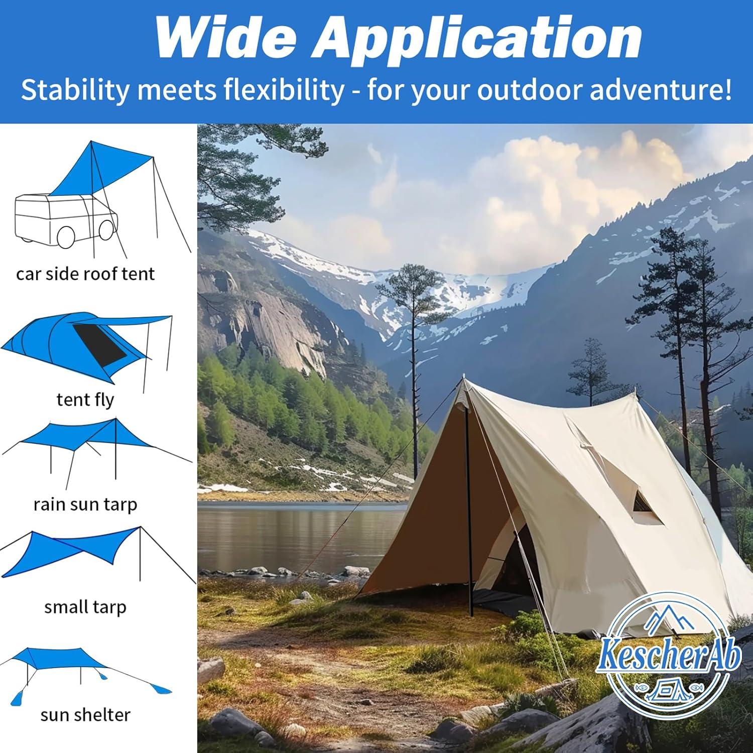 Postes de Lona Ajustables KescherAb Set de 2 Aluminio 199.4 cm