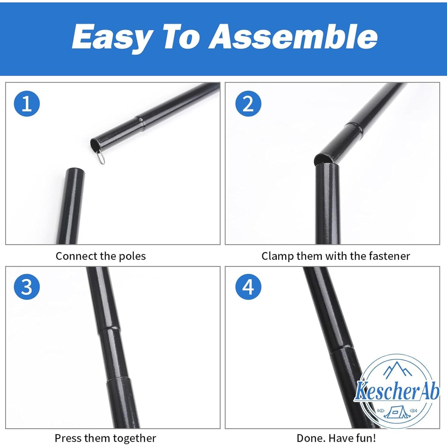 Postes de Lona Ajustables KescherAb Set de 2 Aluminio 199.4 cm