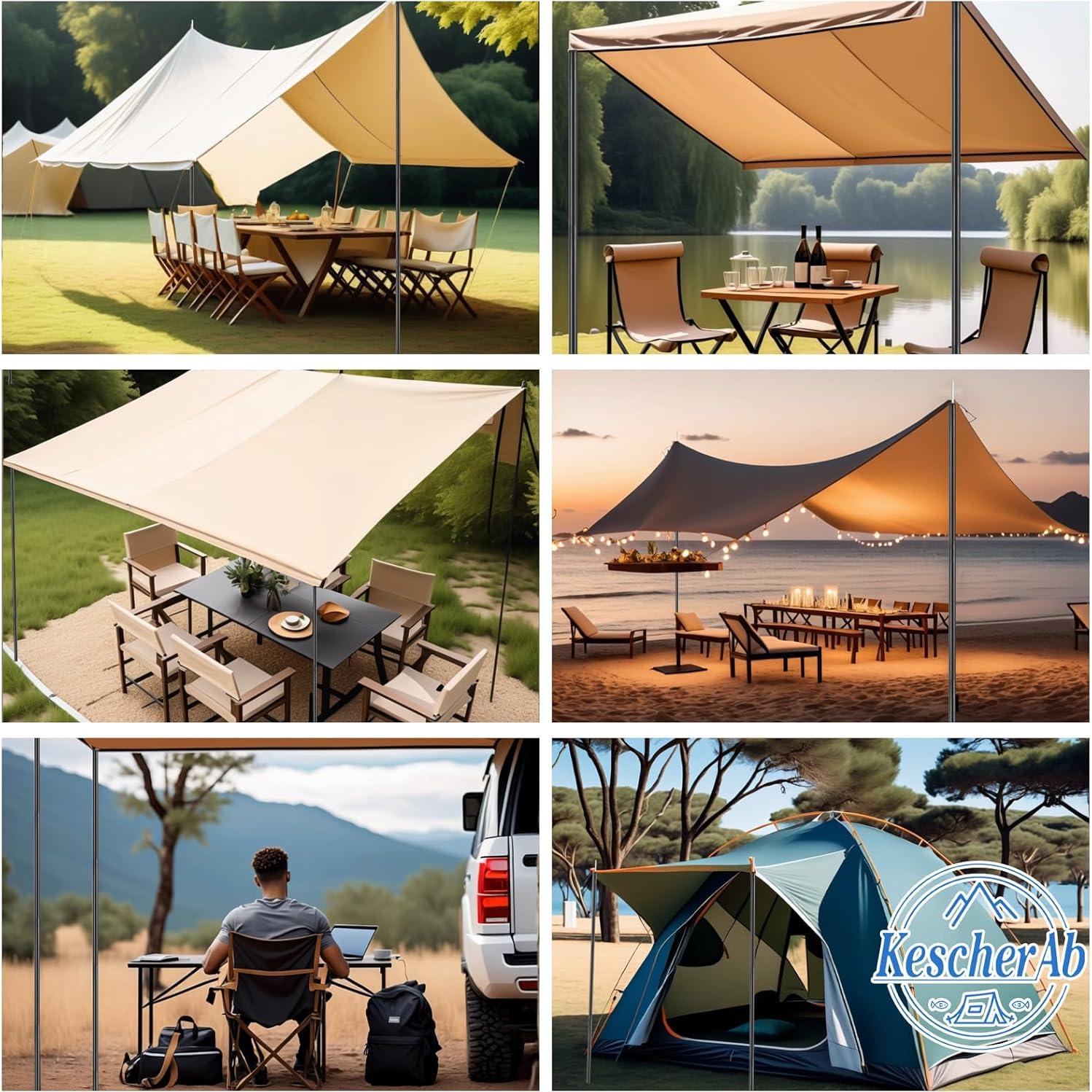 Postes de Lona Ajustables KescherAb Set de 2 Aluminio 199.4 cm