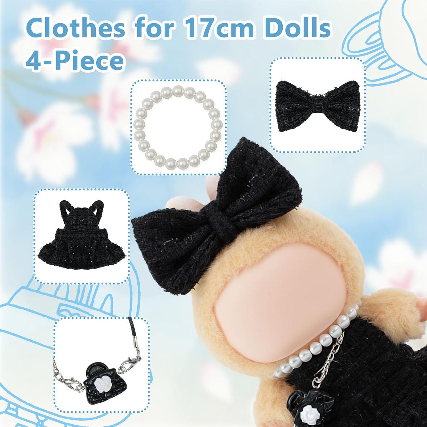 Ropa de Muñeca Woplagyreat 17 cm Vestido Negro Accesorios