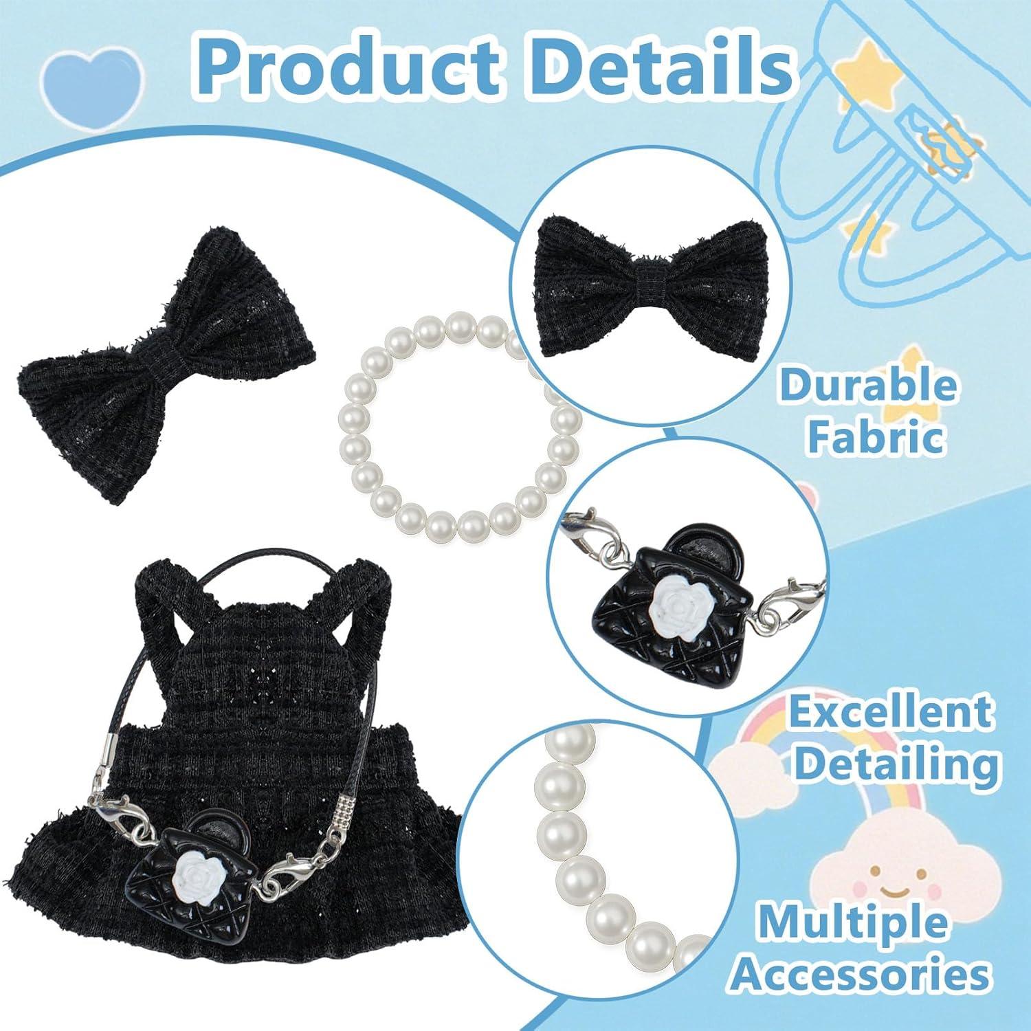 Ropa de Muñeca Woplagyreat 17 cm Vestido Negro Accesorios