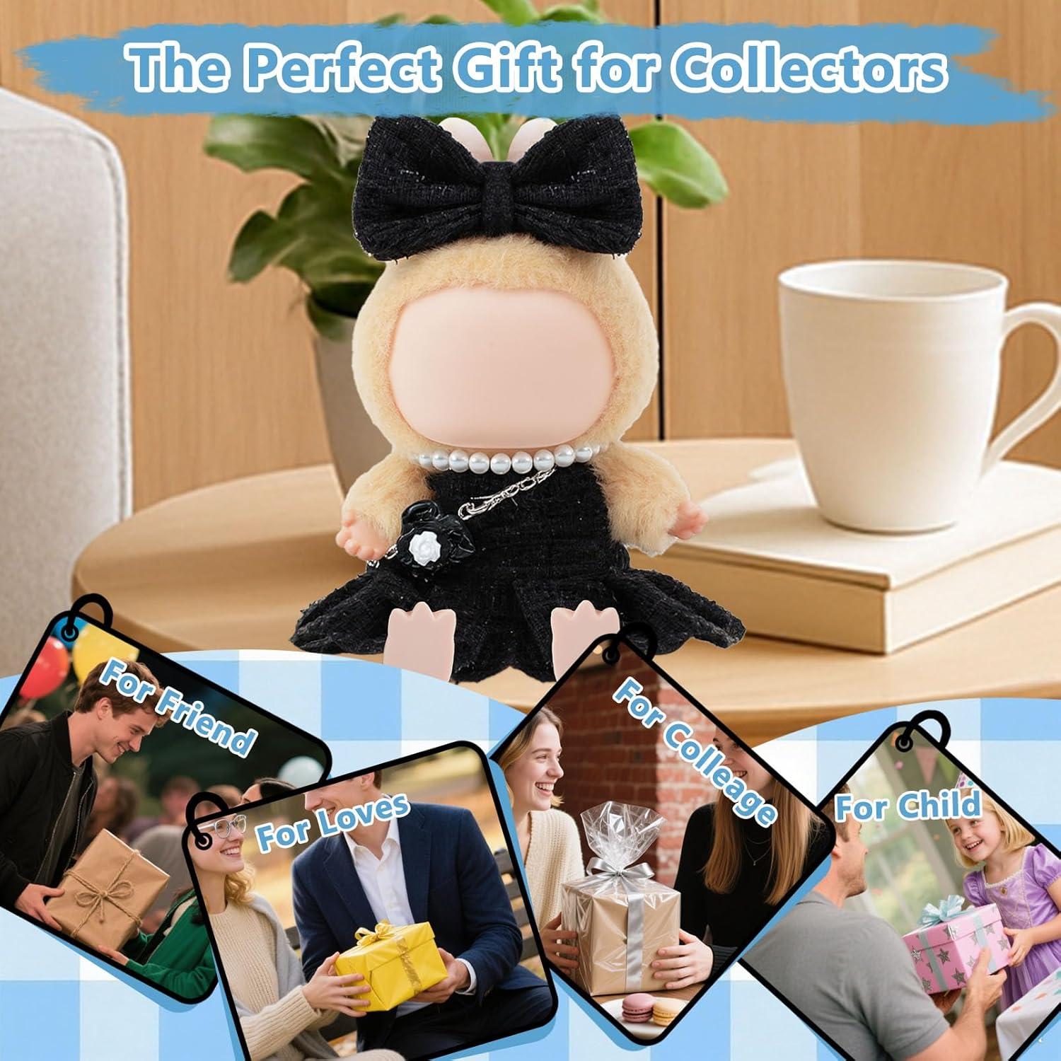 Ropa de Muñeca Woplagyreat 17 cm Vestido Negro Accesorios