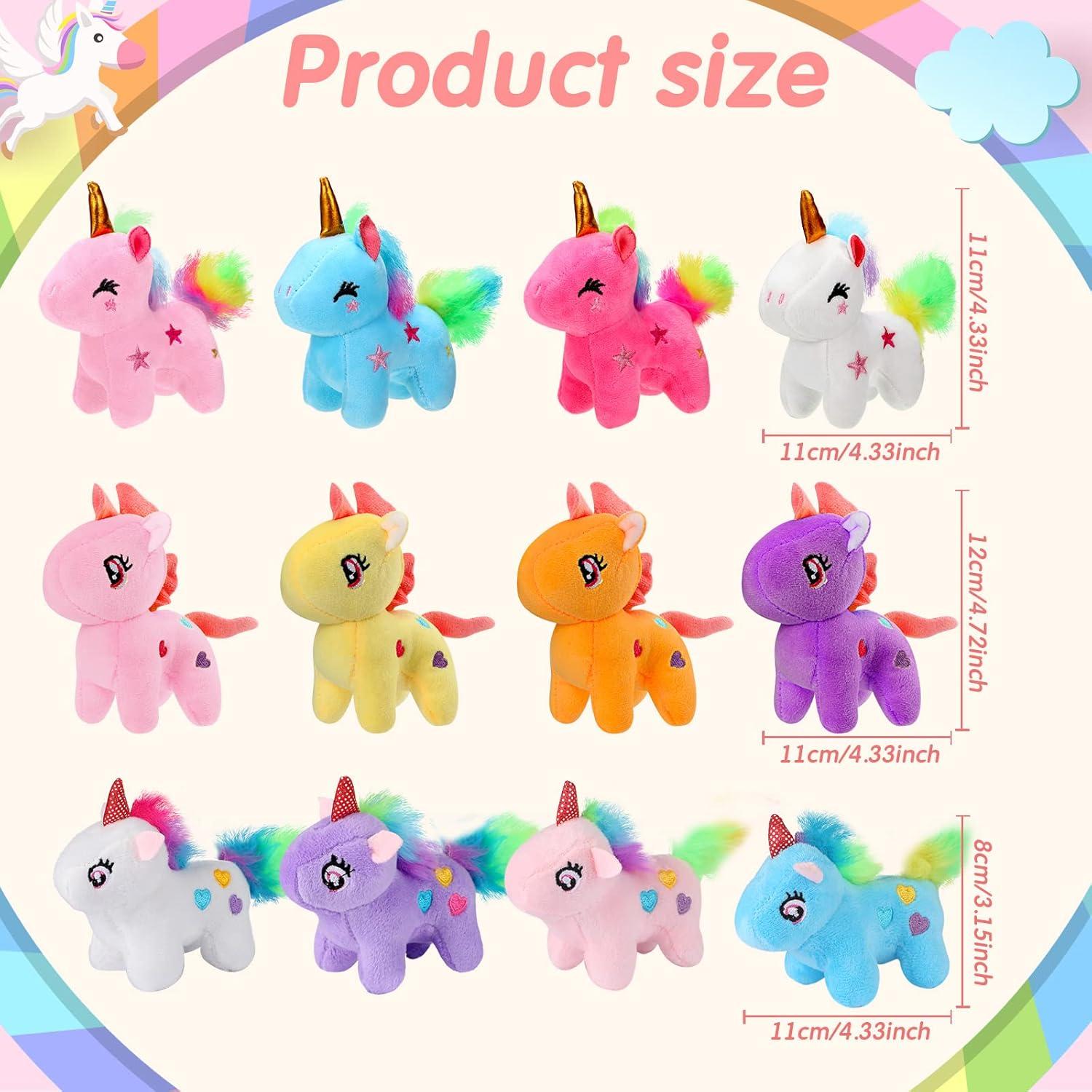 24 Mini Llaveros de Peluche Unicornio Wettarn 12 cm Coloridos